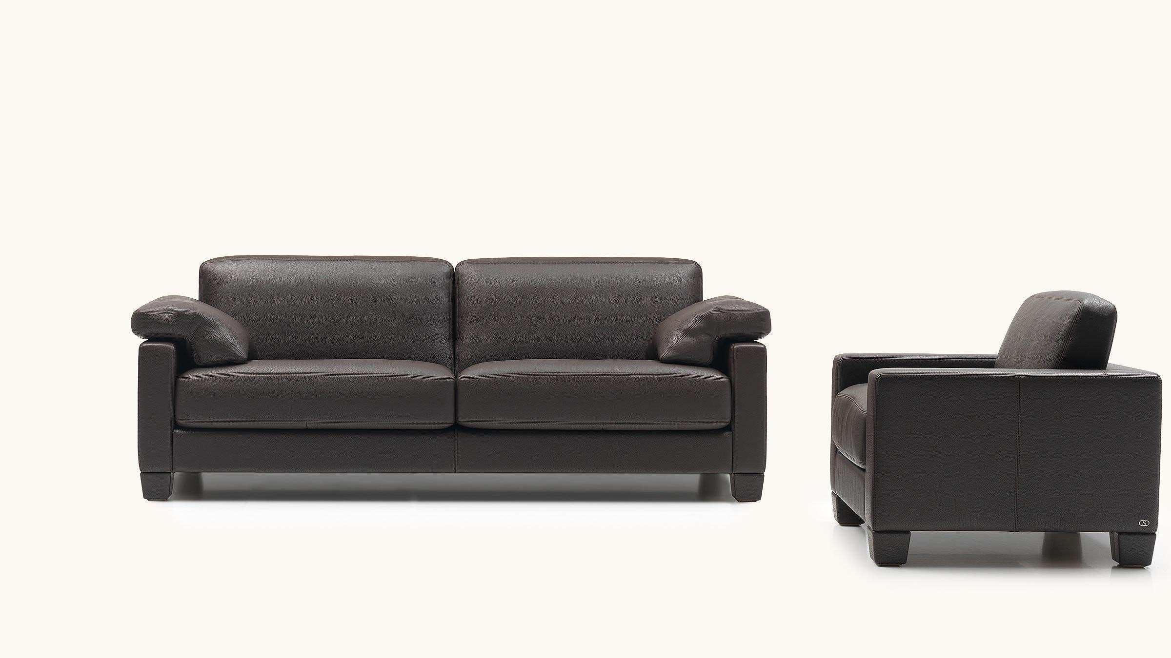 Swiss De Sede DS-17 Three-Seat Sofa in Black Upholstery by Antonella Scarpitta For Sale