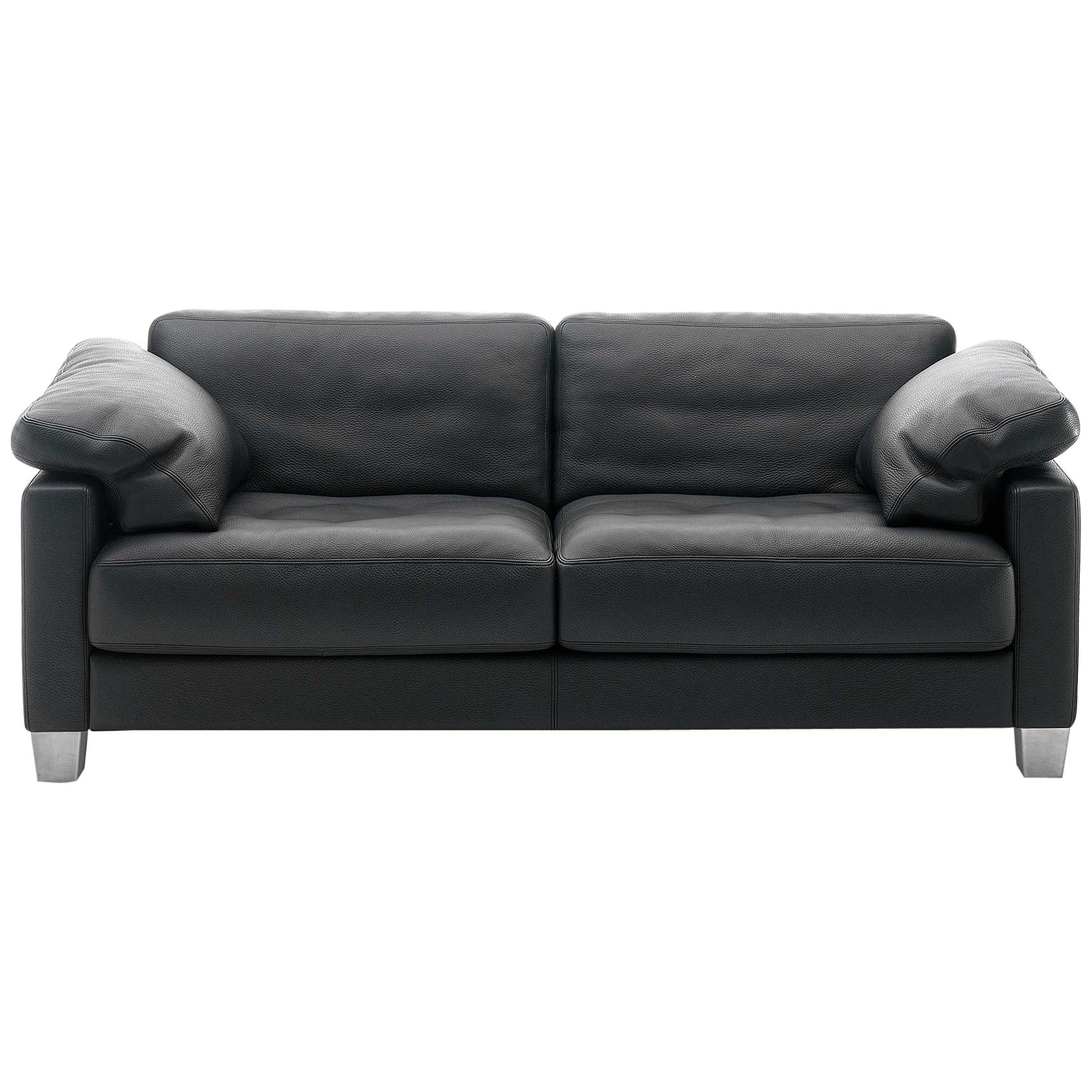 De Sede DS-17 Two-Seat Sofa in Black Upholstery by Antonella Scarpitta