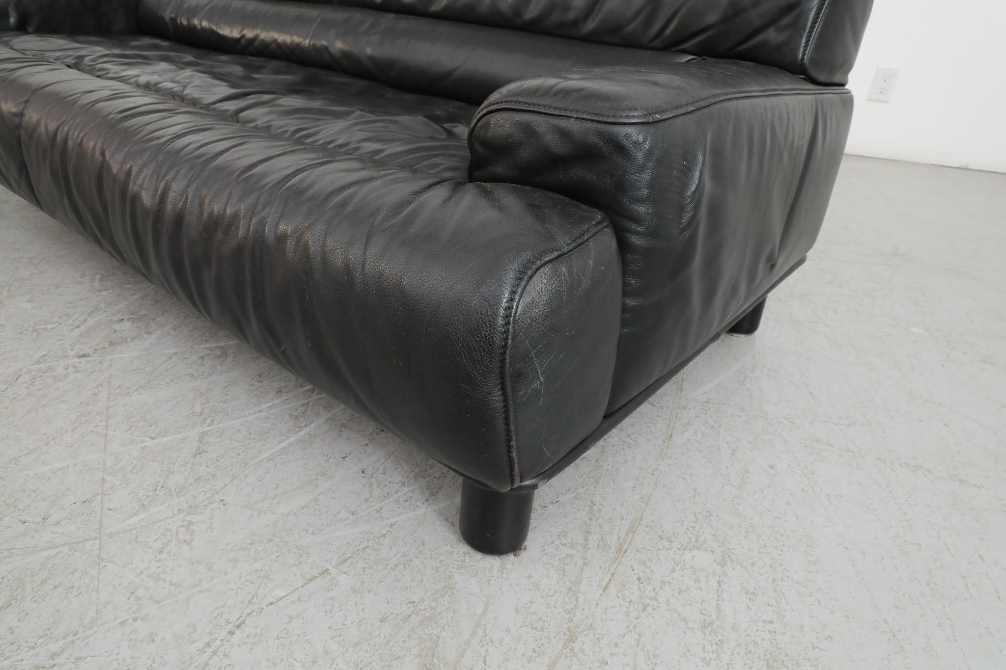 De Sede DS-18 Black Leather Sofa 6