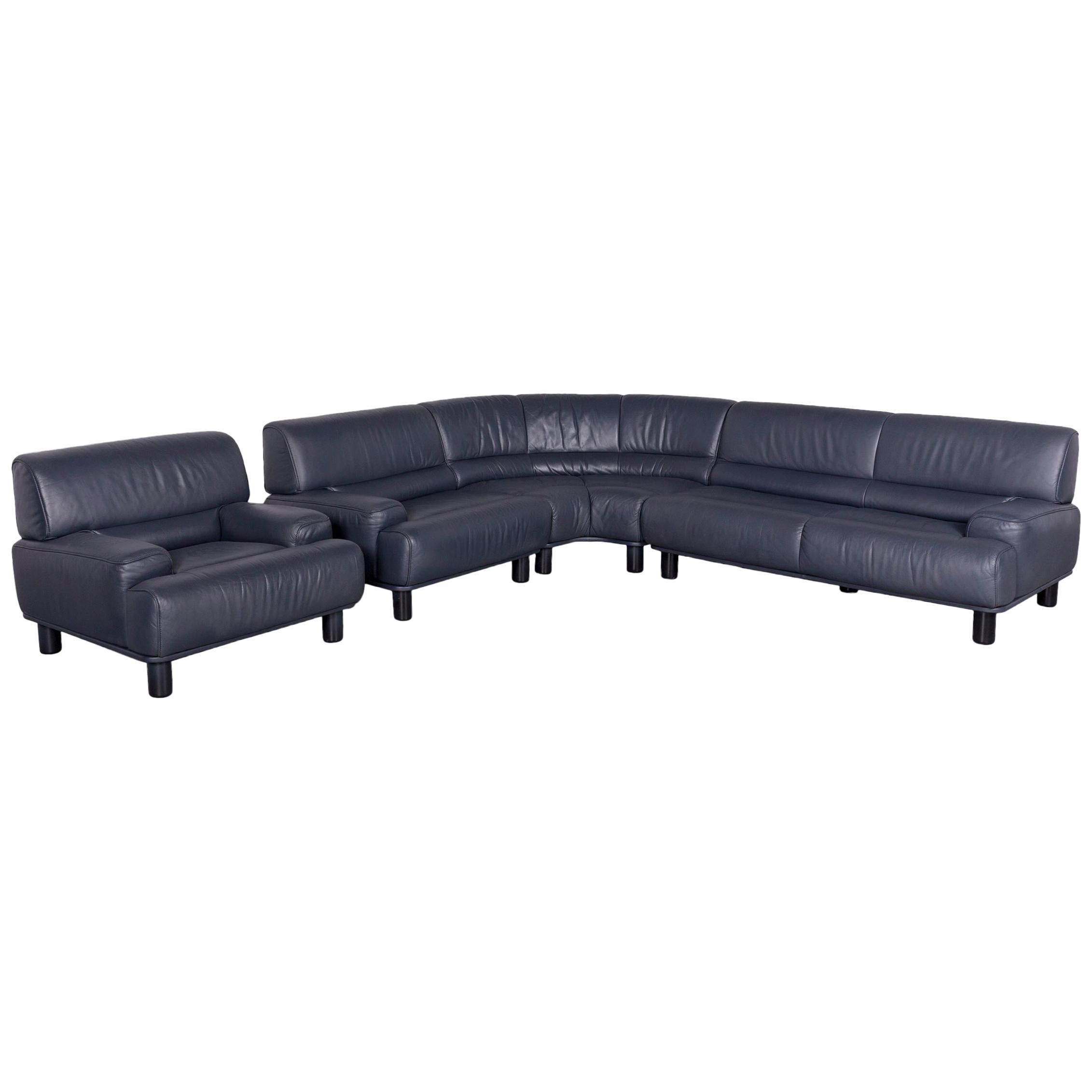 De Sede DS 18 Designer Leather Corner Couch Armchair Set Sofa
