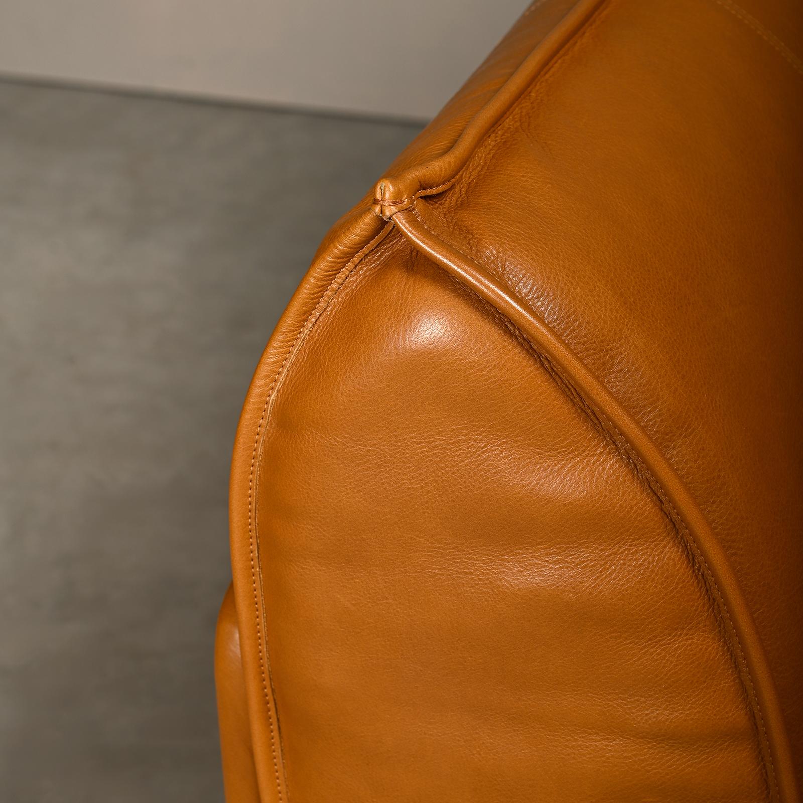 De Sede DS-19 model 'Pagoda' modular Sofa in Cognac Leather For Sale 4