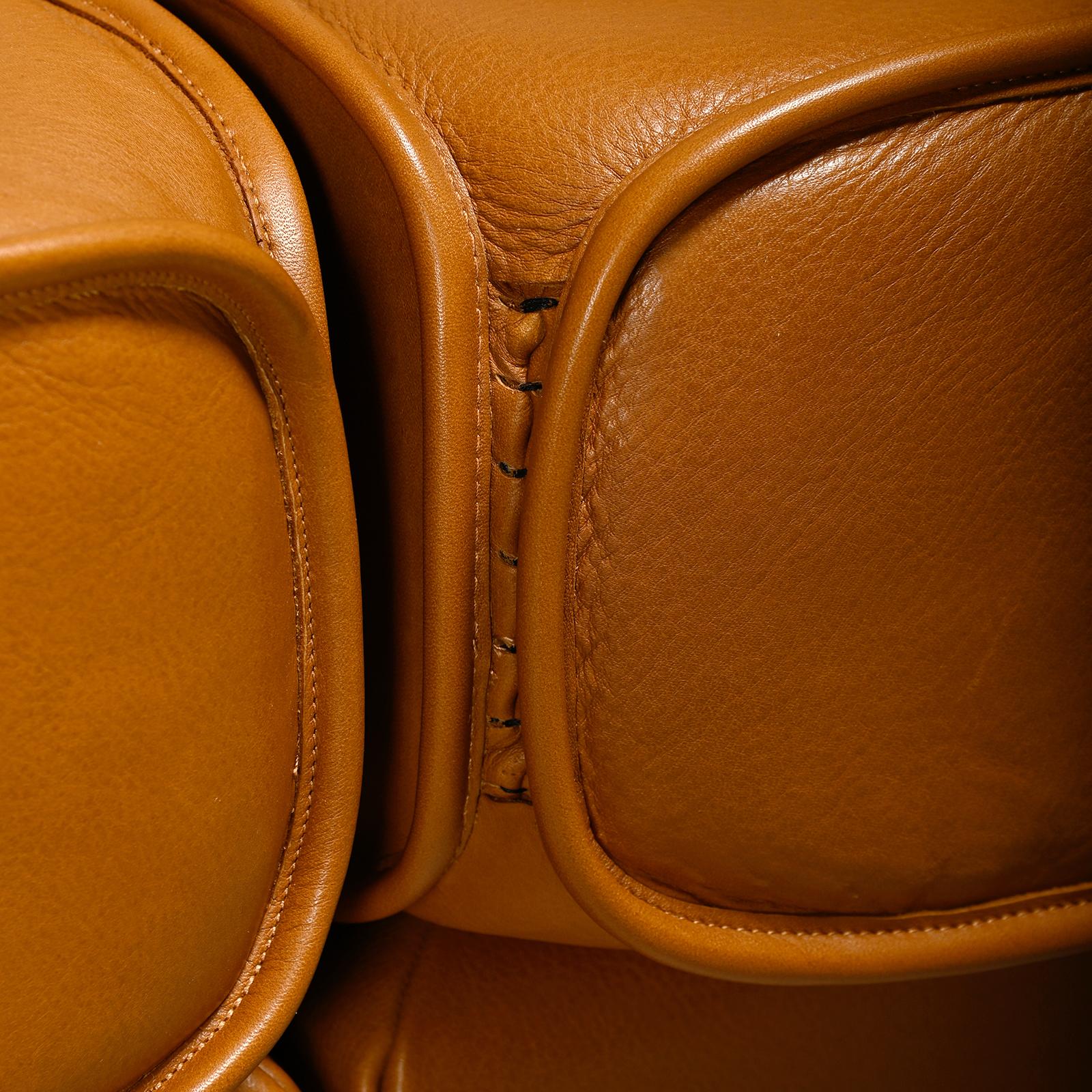 De Sede DS-19 model 'Pagoda' modular Sofa in Cognac Leather For Sale 5