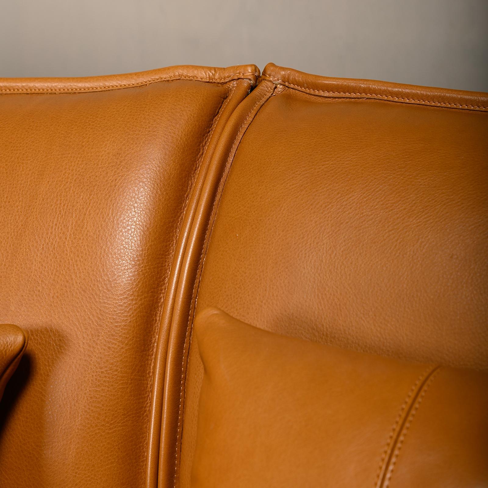 De Sede DS-19 model 'Pagoda' modular Sofa in Cognac Leather For Sale 7