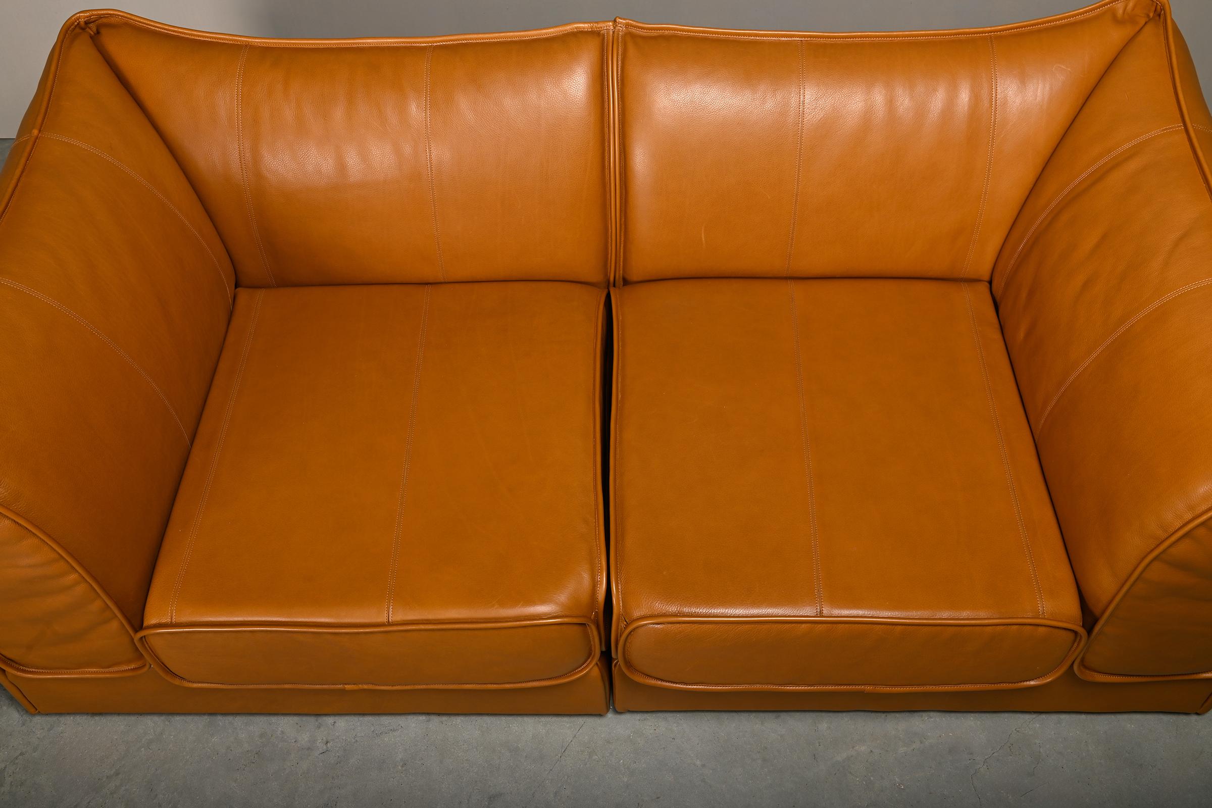 De Sede DS-19 model 'Pagoda' modular Sofa in Cognac Leather For Sale 3