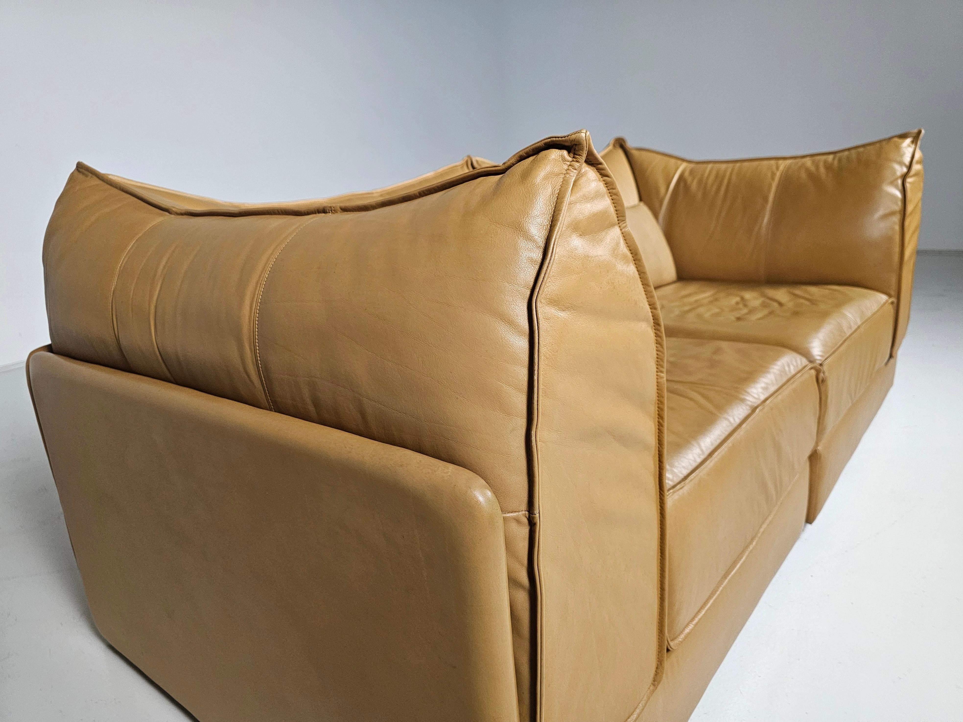Divano componibile 'Pagoda' De Sede DS-19 in pelle color cuoio, anni '70 in vendita 4