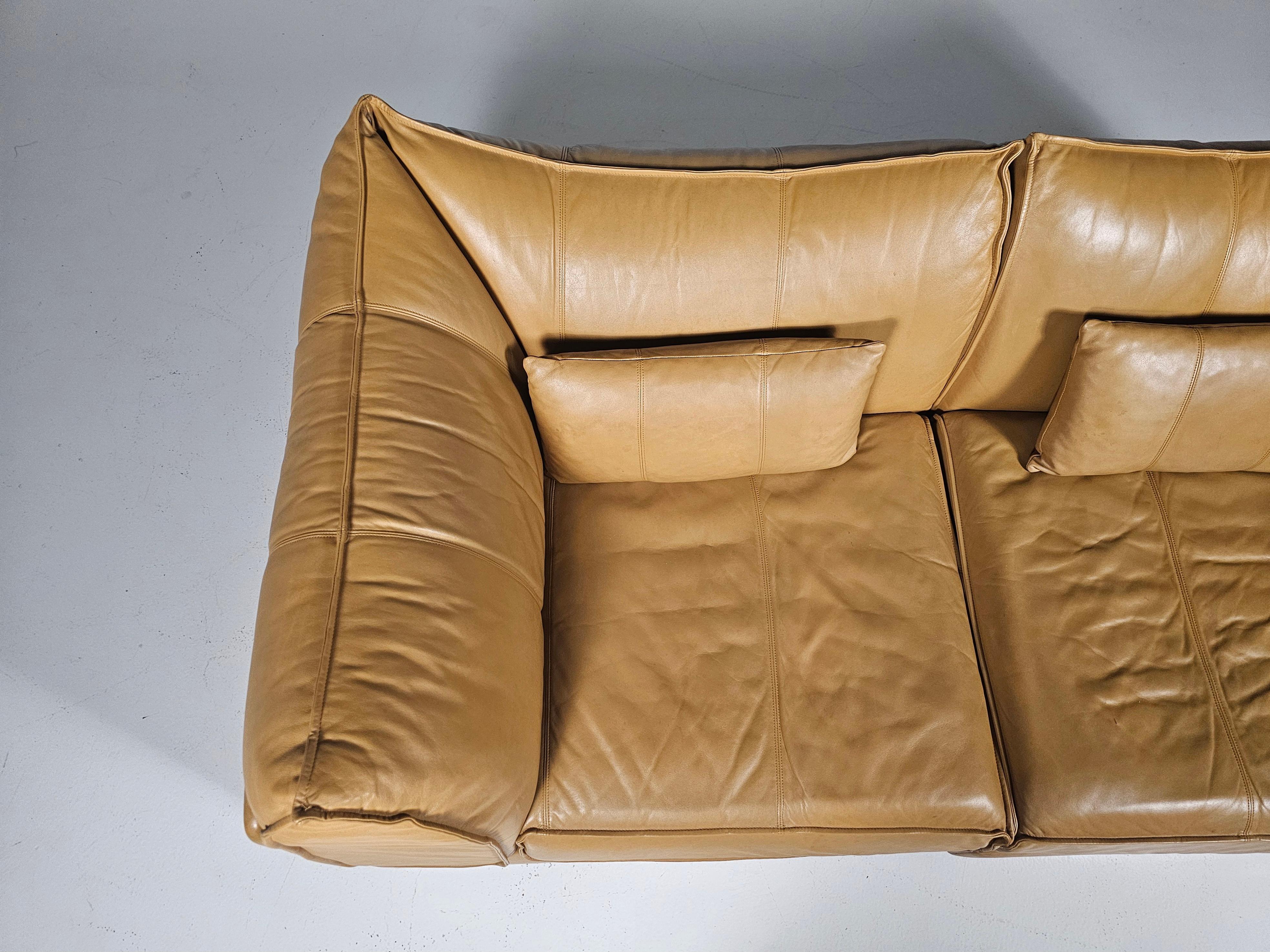 Divano componibile 'Pagoda' De Sede DS-19 in pelle color cuoio, anni '70 in vendita 2