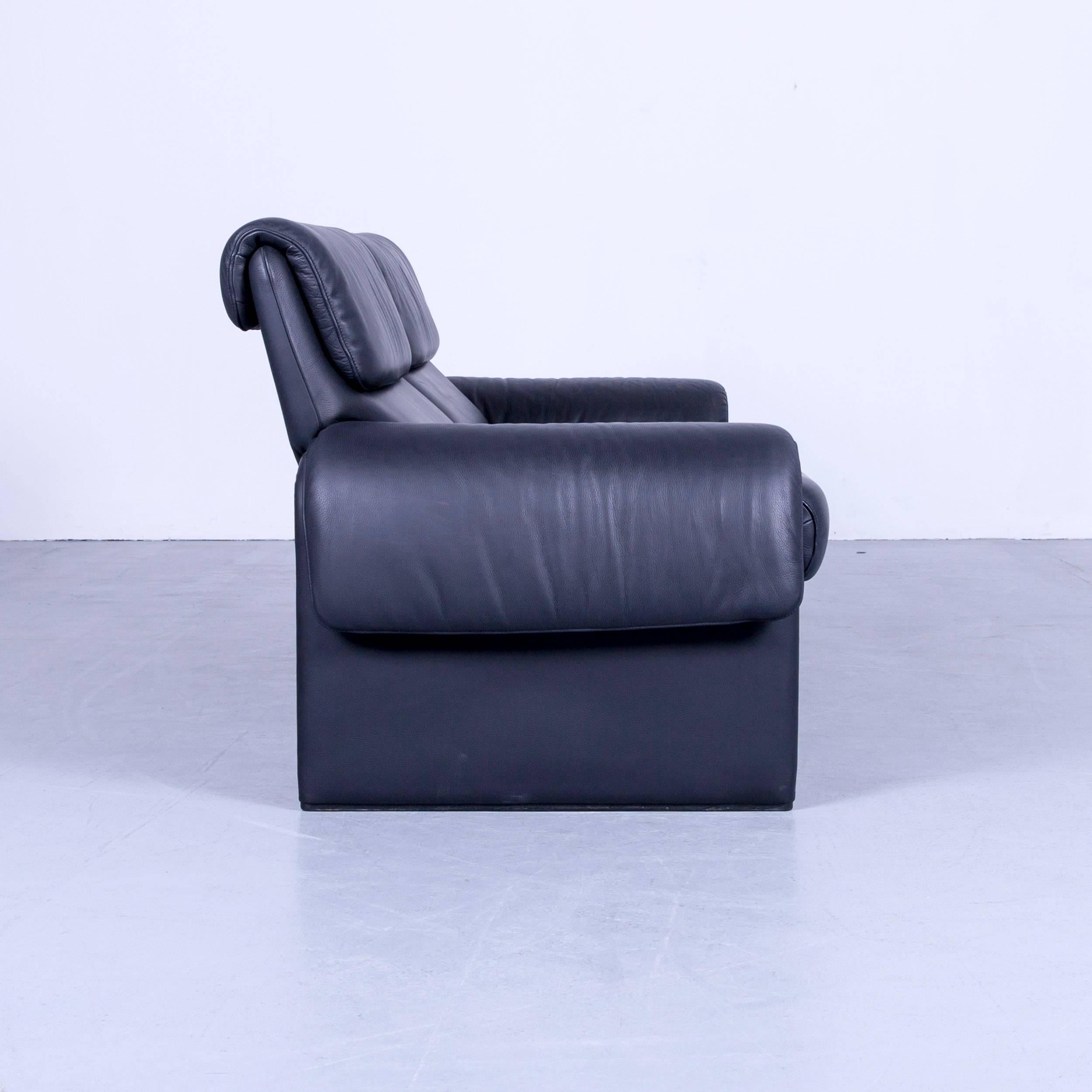 De Sede DS 2000 Designer Sofa relax Function Couch aus schwarzem Leder 6