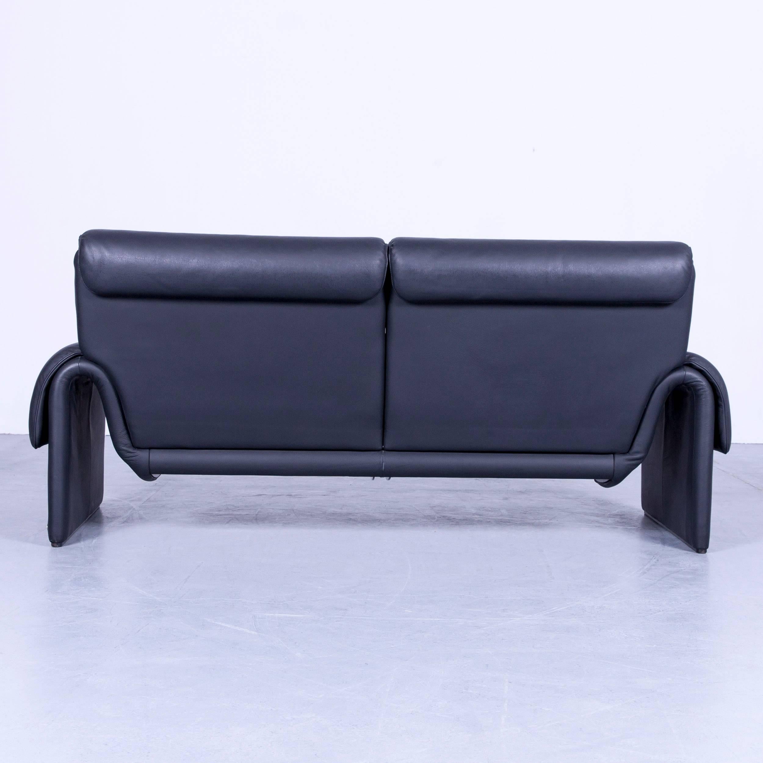 De Sede DS 2000 Designer Sofa relax Function Couch aus schwarzem Leder 7