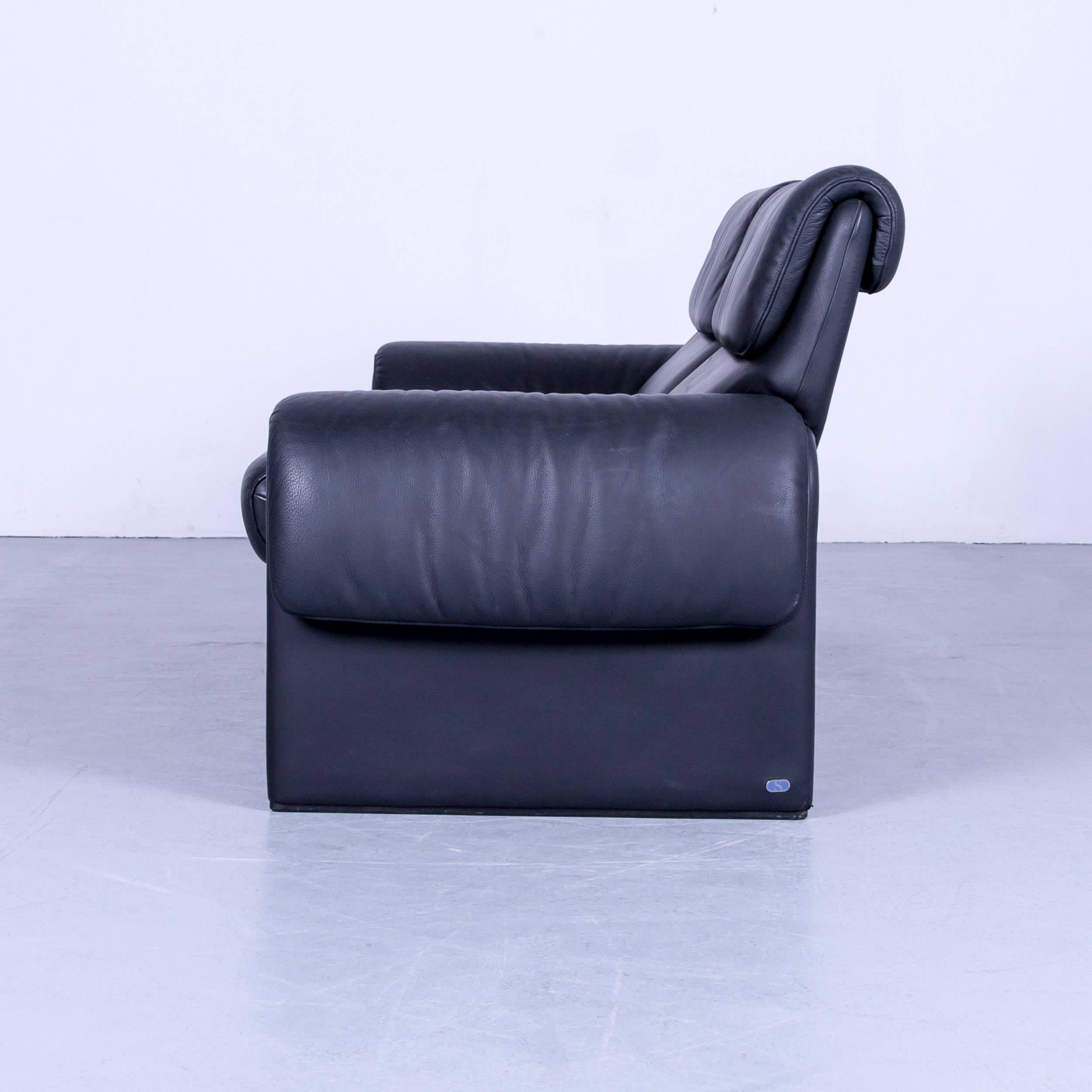 De Sede DS 2000 Designer Sofa relax Function Couch aus schwarzem Leder 8