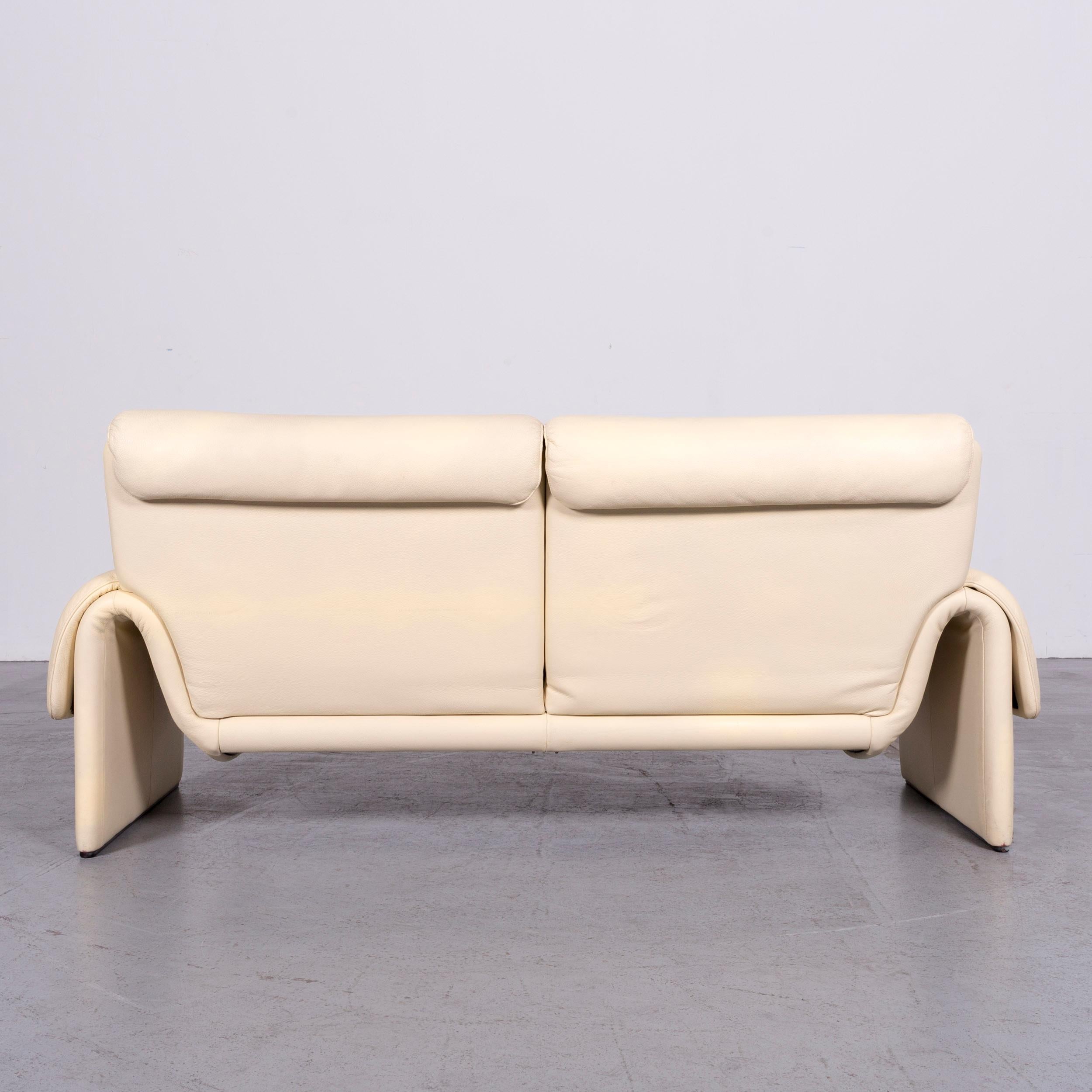 De Sede DS 2000 Designer Sofa Crème Leather Relax Function Couch 8
