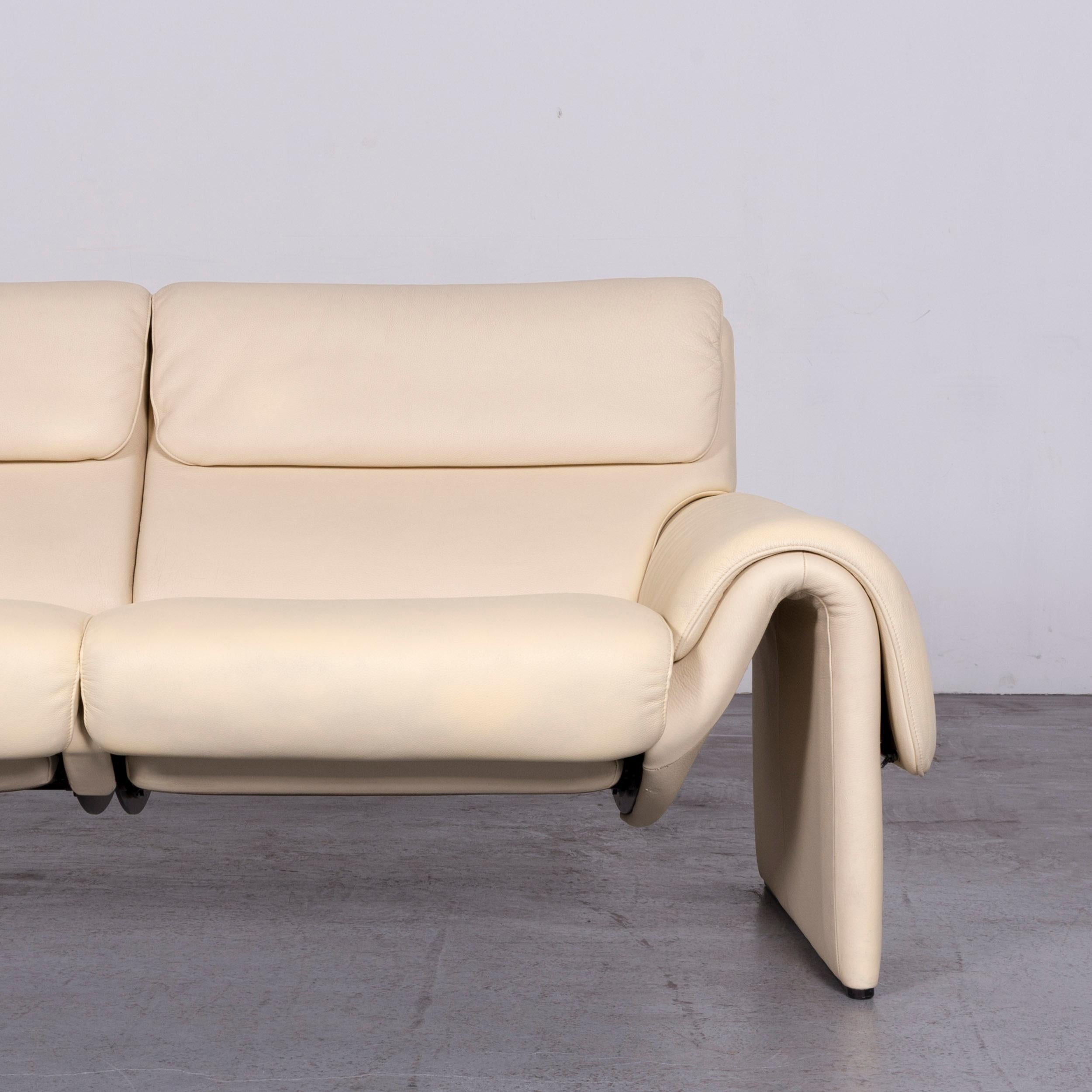 De Sede DS 2000 Designer Sofa Crème Leather Relax Function Couch 1