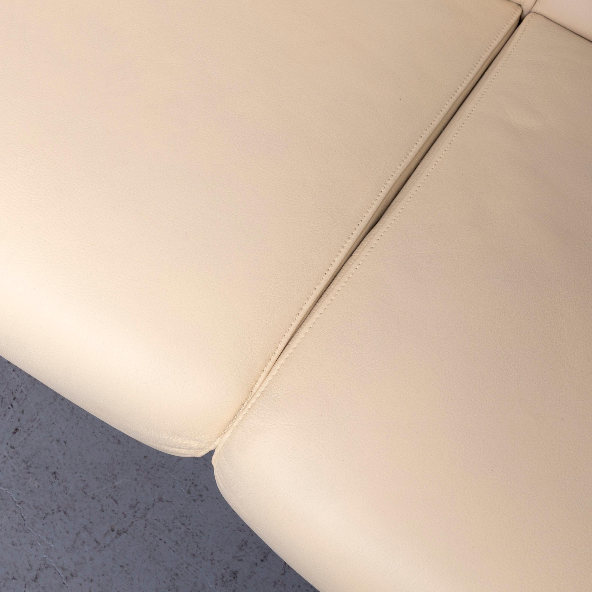 De Sede DS 2000 Designer Sofa Crème Leather Relax Function Couch 2