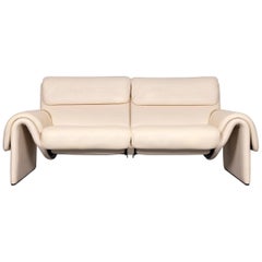 De Sede DS 2000 Designer Sofa Crème Leather Relax Function Couch