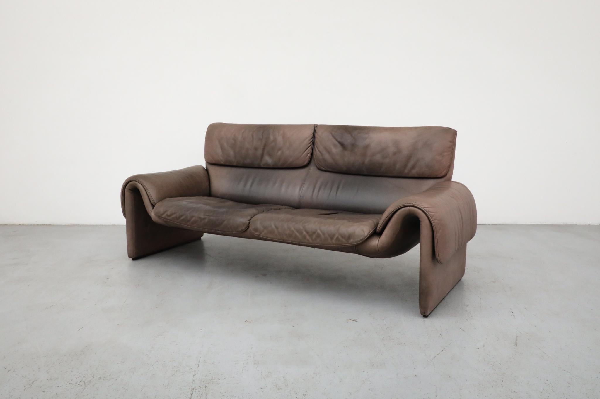Mid-Century moderno De Sede 'DS-2011' Divani in pelle color cioccolato, Svizzera 1983 in vendita