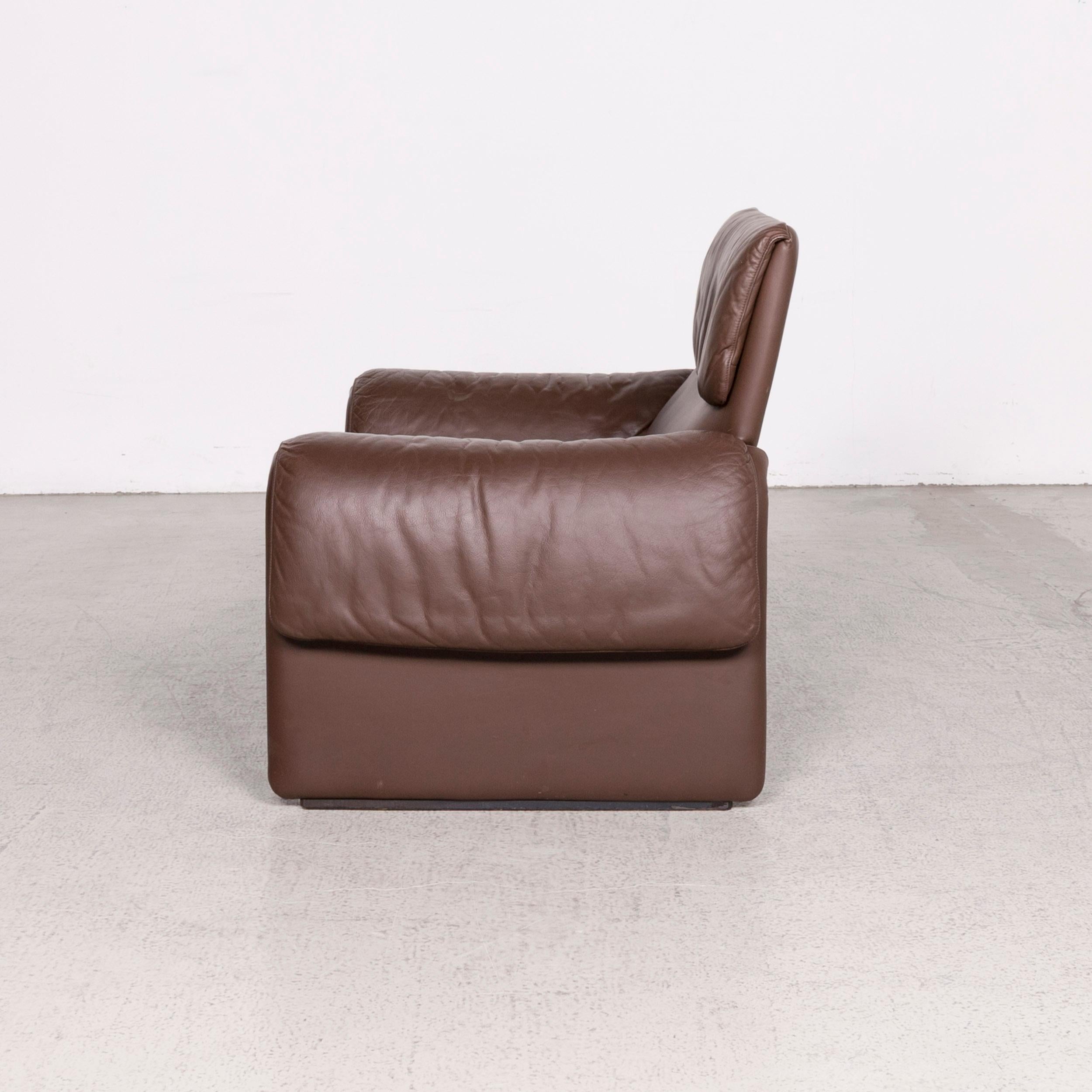 De Sede DS 2011 Designer Leather Armchair Brown Stool Genuine Leather For Sale 4