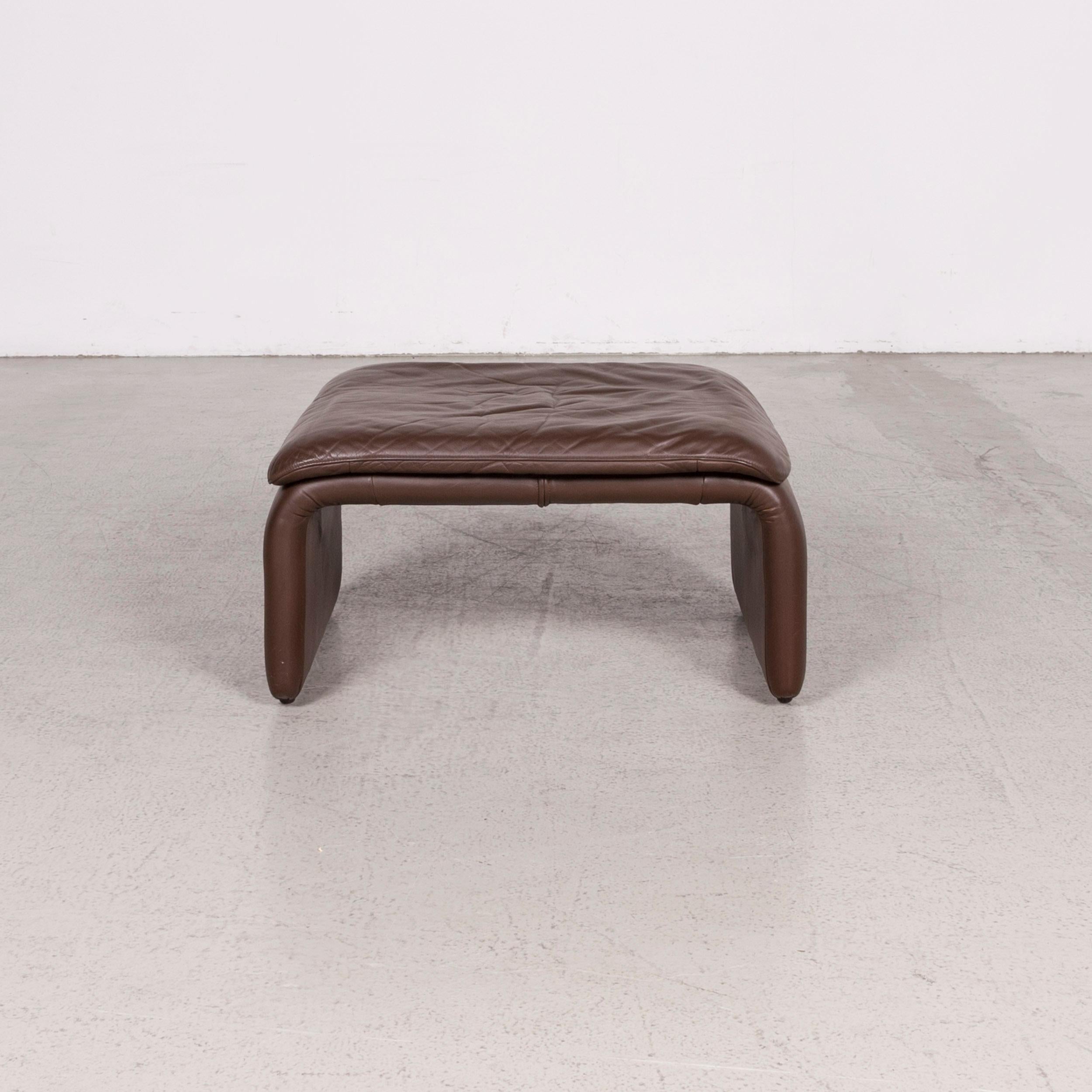 De Sede DS 2011 Designer Leather Armchair Brown Stool Genuine Leather For Sale 5