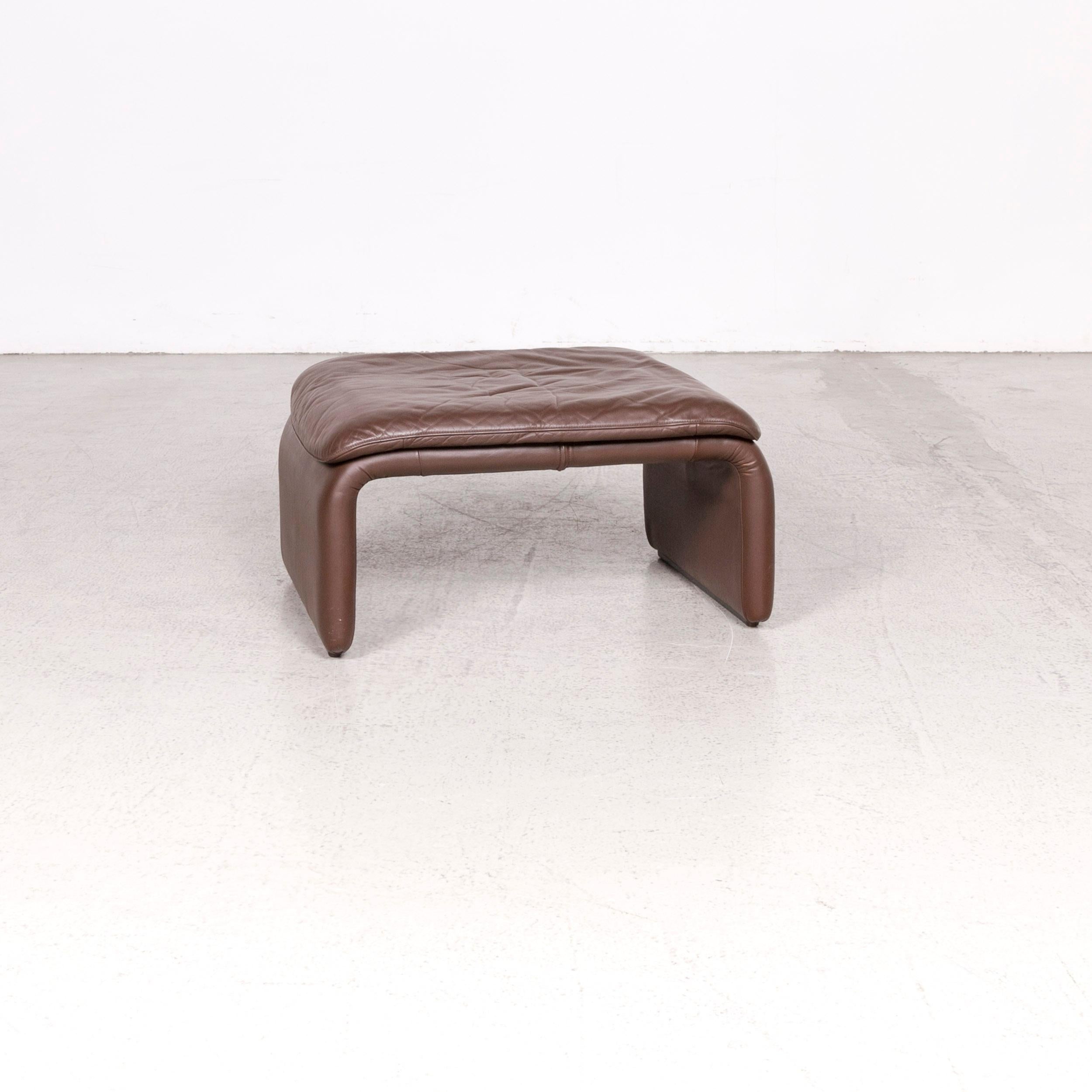 De Sede DS 2011 Designer Leather Armchair Brown Stool Genuine Leather For Sale 6