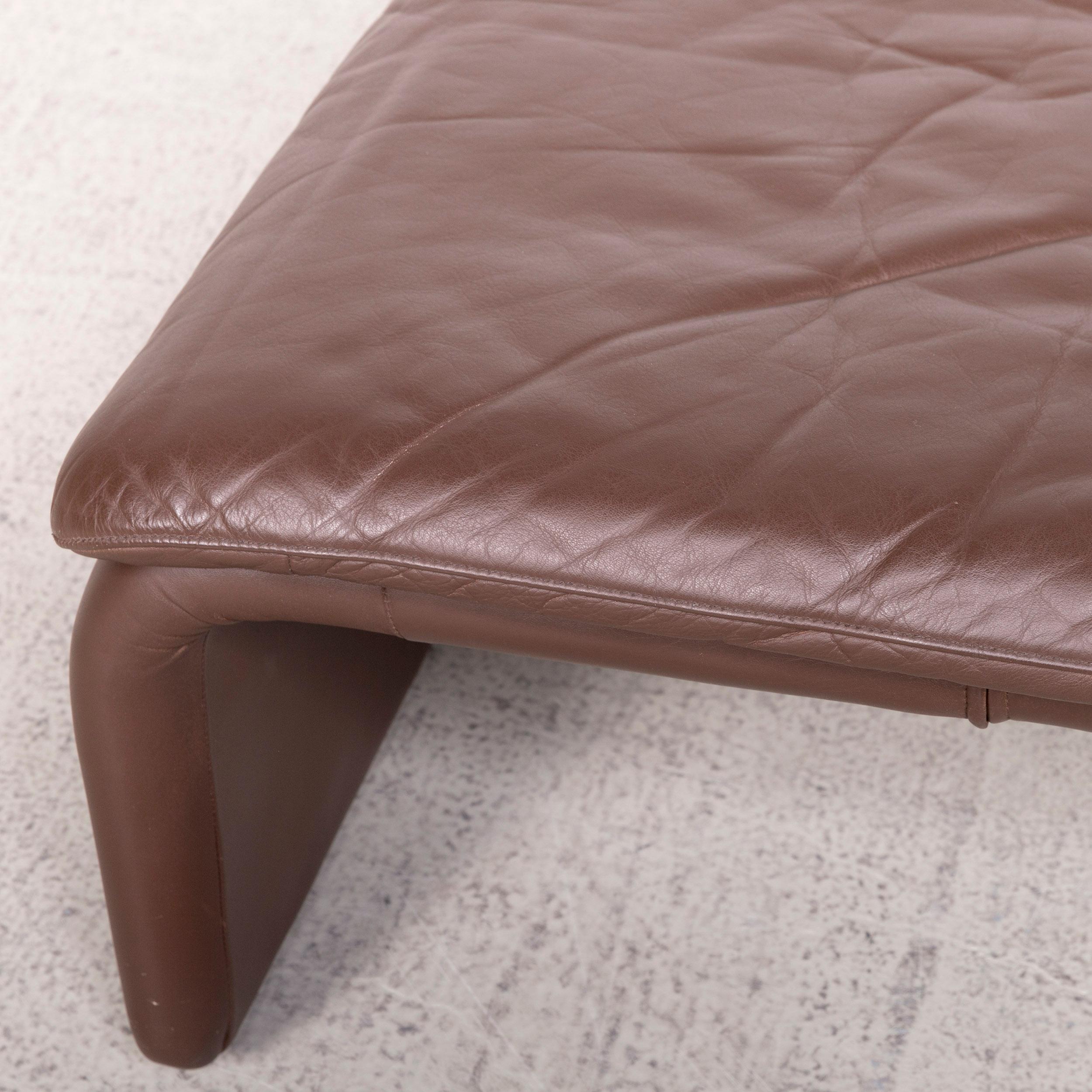 De Sede DS 2011 Designer Leather Armchair Brown Stool Genuine Leather For Sale 7