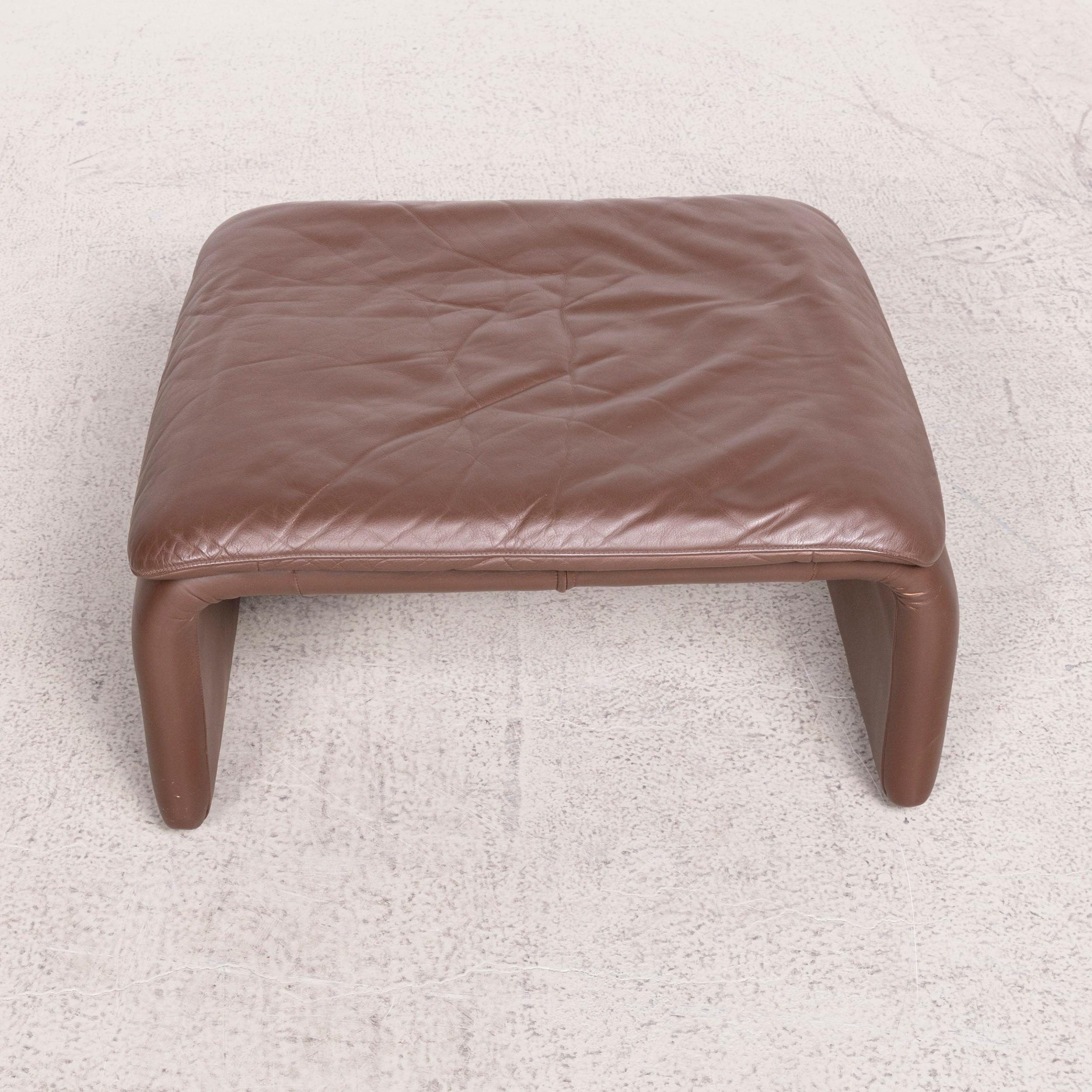 De Sede DS 2011 Designer Leather Armchair Brown Stool Genuine Leather For Sale 8