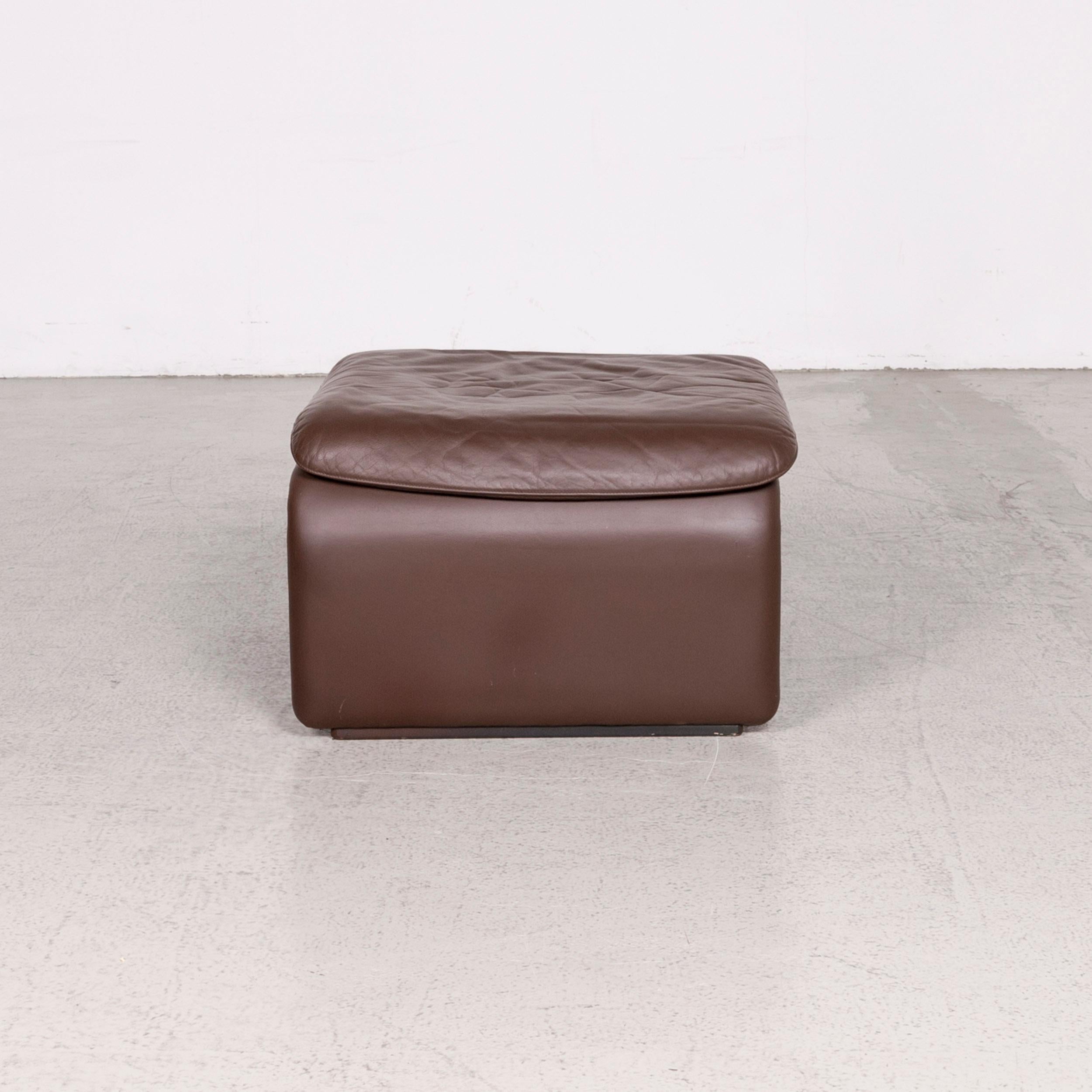 De Sede DS 2011 Designer Leather Armchair Brown Stool Genuine Leather For Sale 9