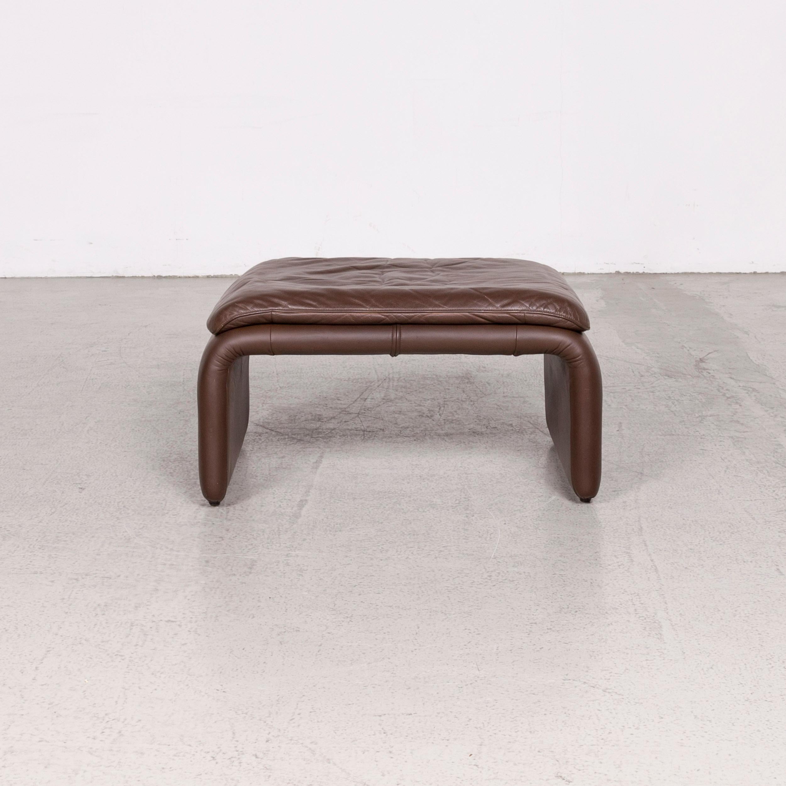De Sede DS 2011 Designer Leather Armchair Brown Stool Genuine Leather For Sale 10
