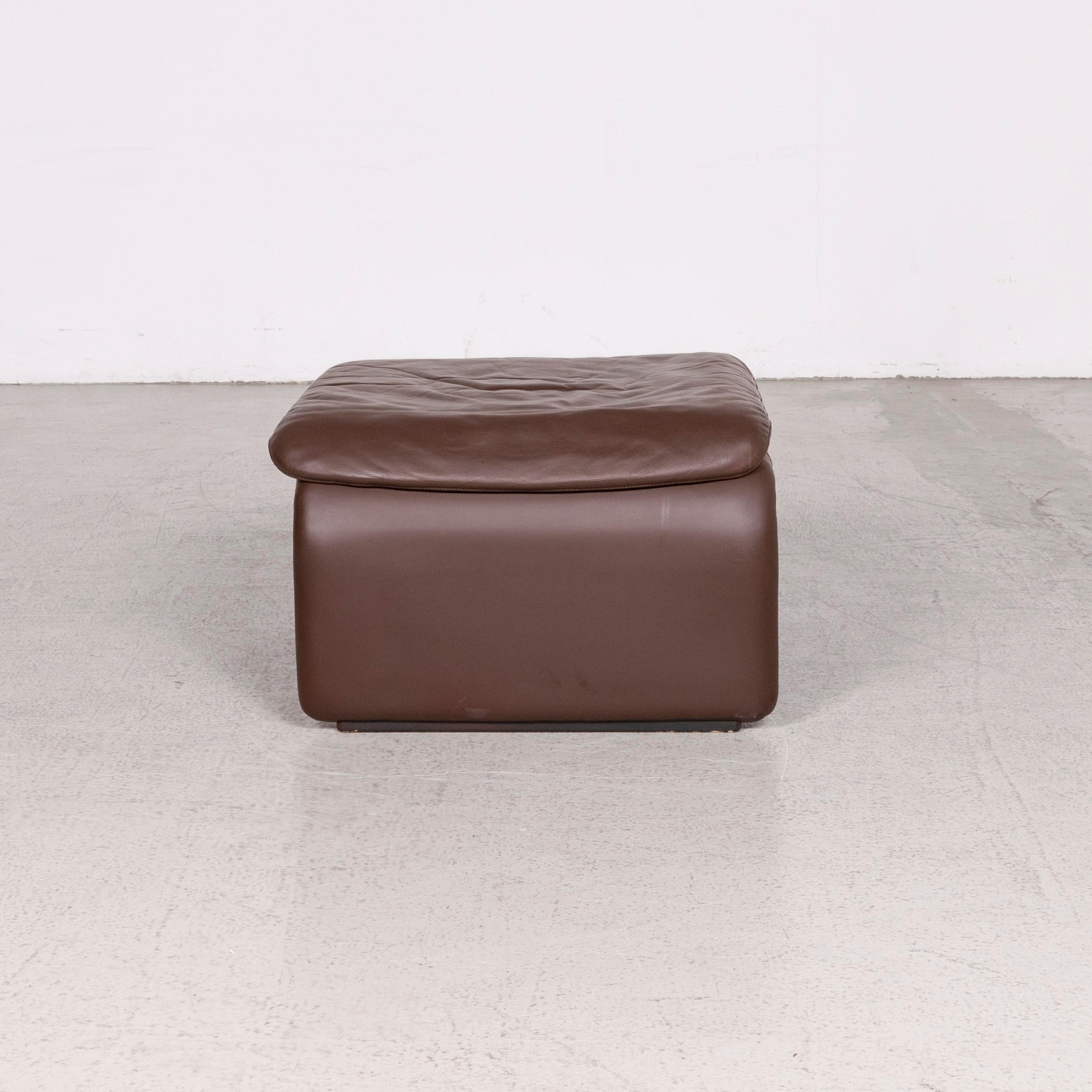 De Sede DS 2011 Designer Leather Armchair Brown Stool Genuine Leather For Sale 11