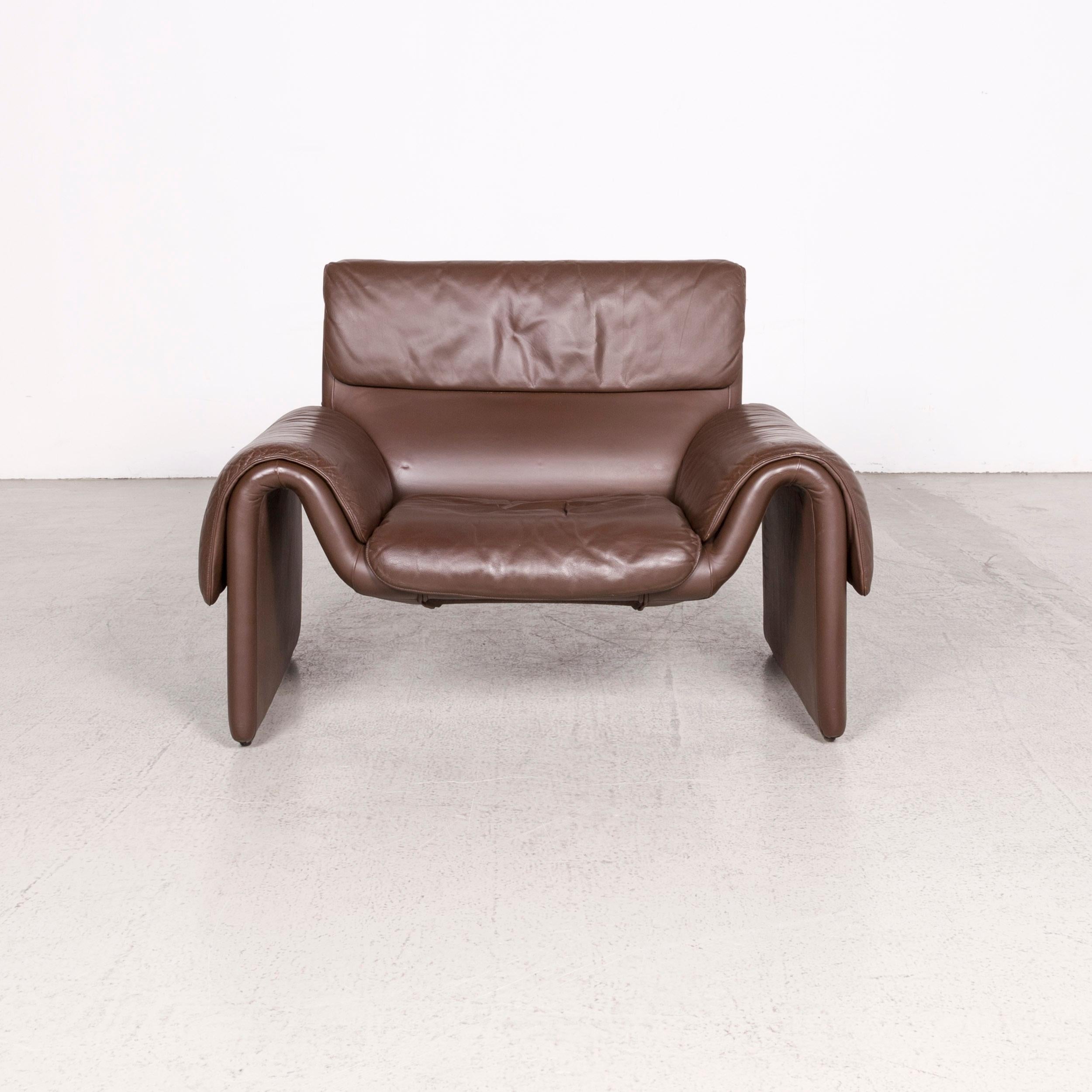 Modern De Sede DS 2011 Designer Leather Armchair Brown Stool Genuine Leather For Sale