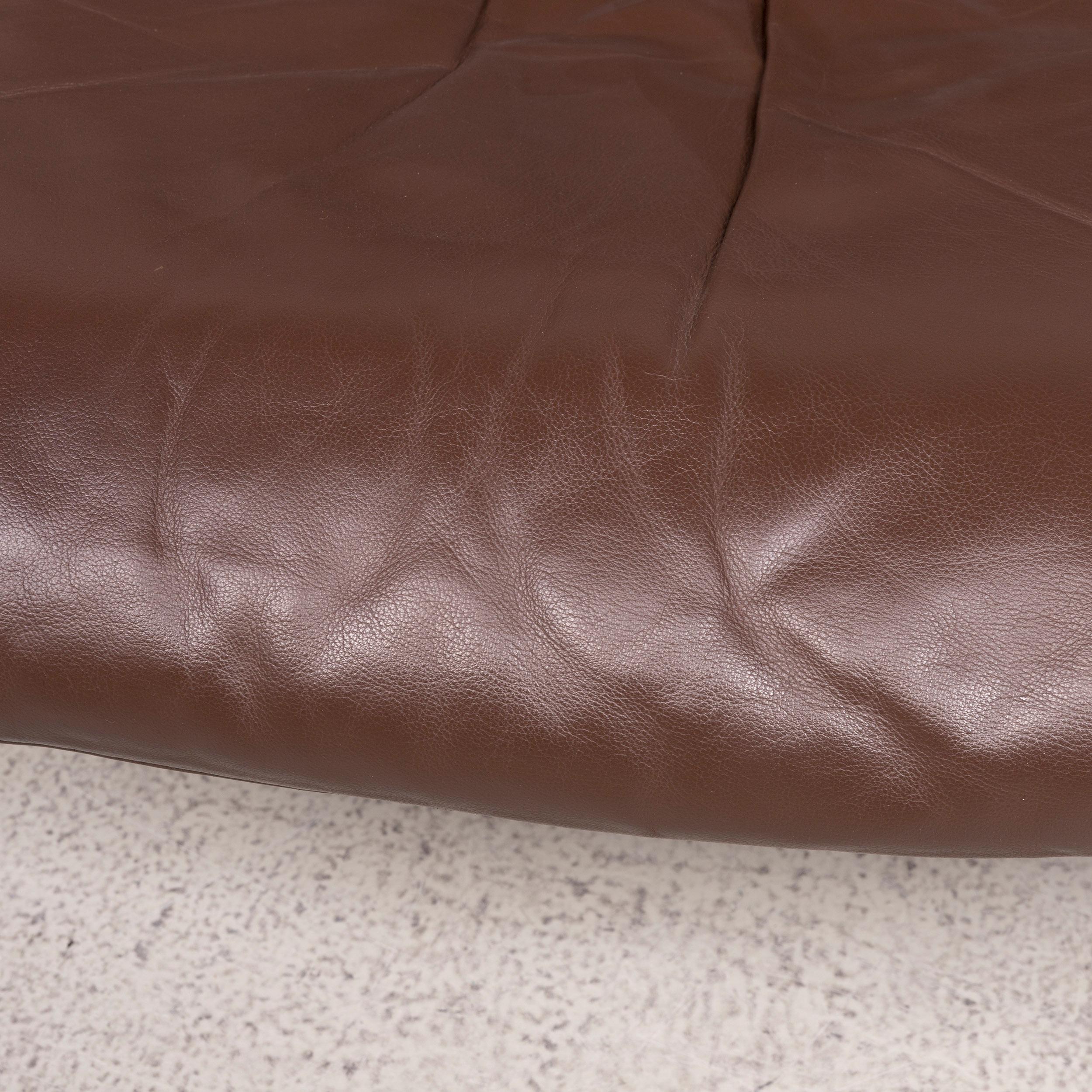 De Sede DS 2011 Designer Leather Armchair Brown Stool Genuine Leather In Good Condition For Sale In Cologne, DE