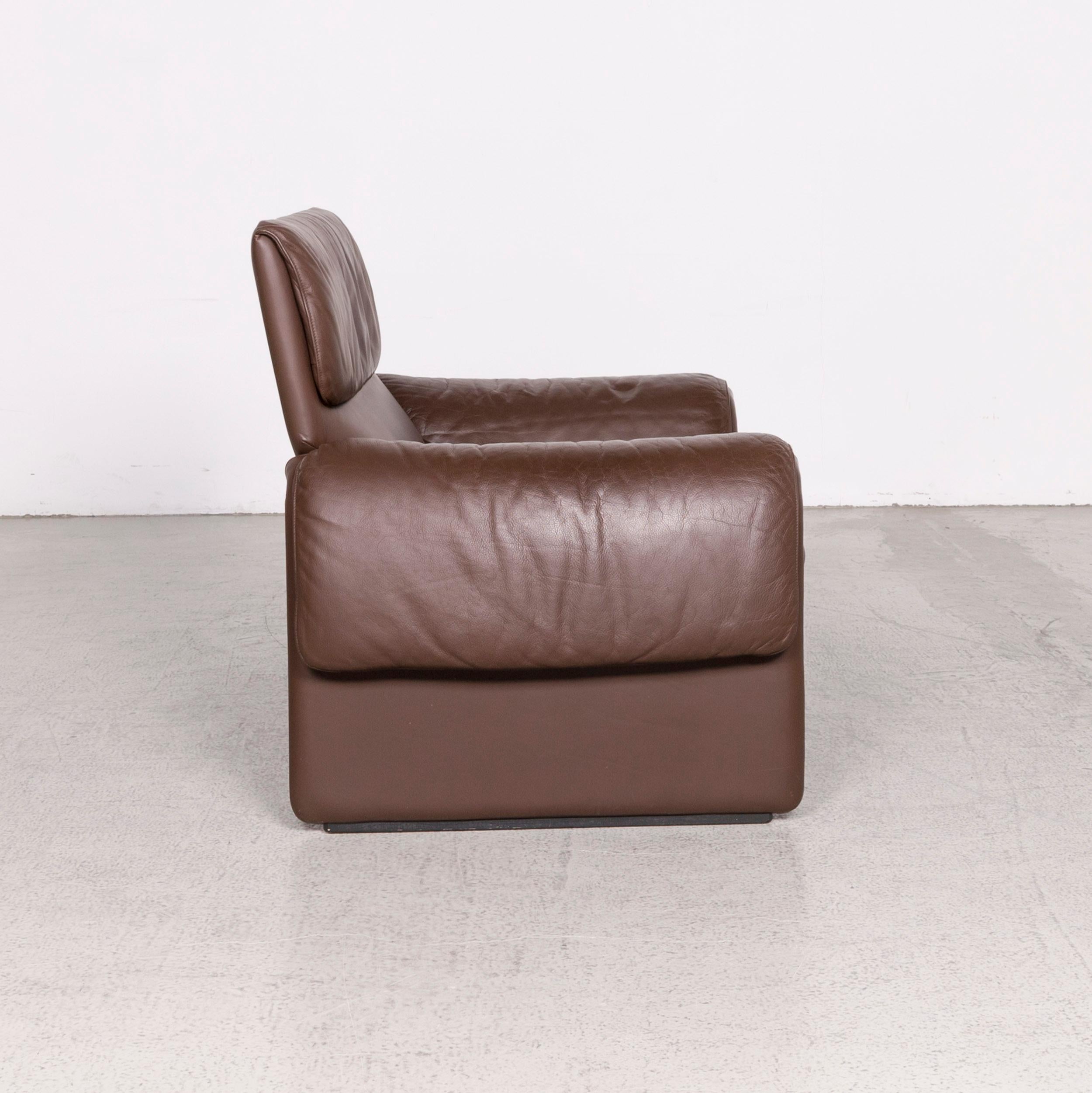De Sede DS 2011 Designer Leather Armchair Brown Stool Genuine Leather For Sale 2