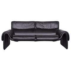 De Sede DS 2011 Designer Sofa Leather Black Two-Seat Couch Modern