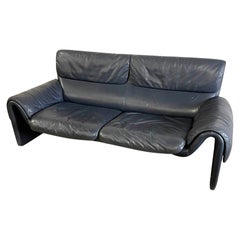 De Sede Ds 2011 Loveseat aus dunkelblauem Leder