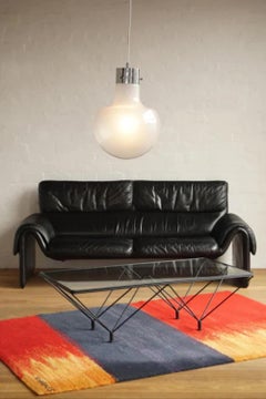 De Sede DS-2011 Two-Seat Sofa in Black Leather by De Sede Design Team