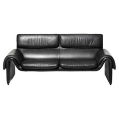 De Sede DS-2011 Two-Seat Sofa in Black Upholstery by De Sede Design Team