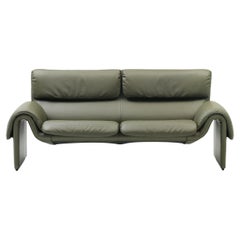De Sede Ds-2011 Two-Seat Sofa in Jade Upholstery by De Sede Design Team