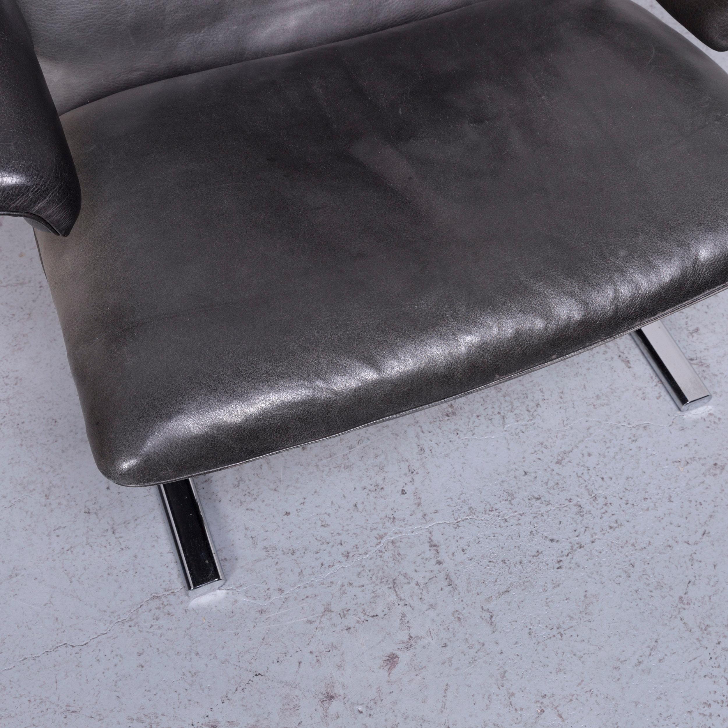 Contemporary De Sede DS 2030 Designer Armchair Set Leather Black 