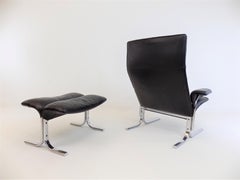De Sede Ds 2030 Leather Armchair with Ottoman by Hans Eichenberger