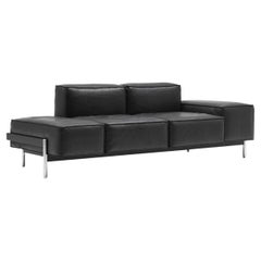 De Sede DS-21/123B Two-Seat Modular Sofa in Black Leather by Stephan Hürlemann