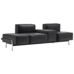 De Sede DS-21/123C Two-Seat Modular Sofa in Black Leather by Stephan Hürlemann