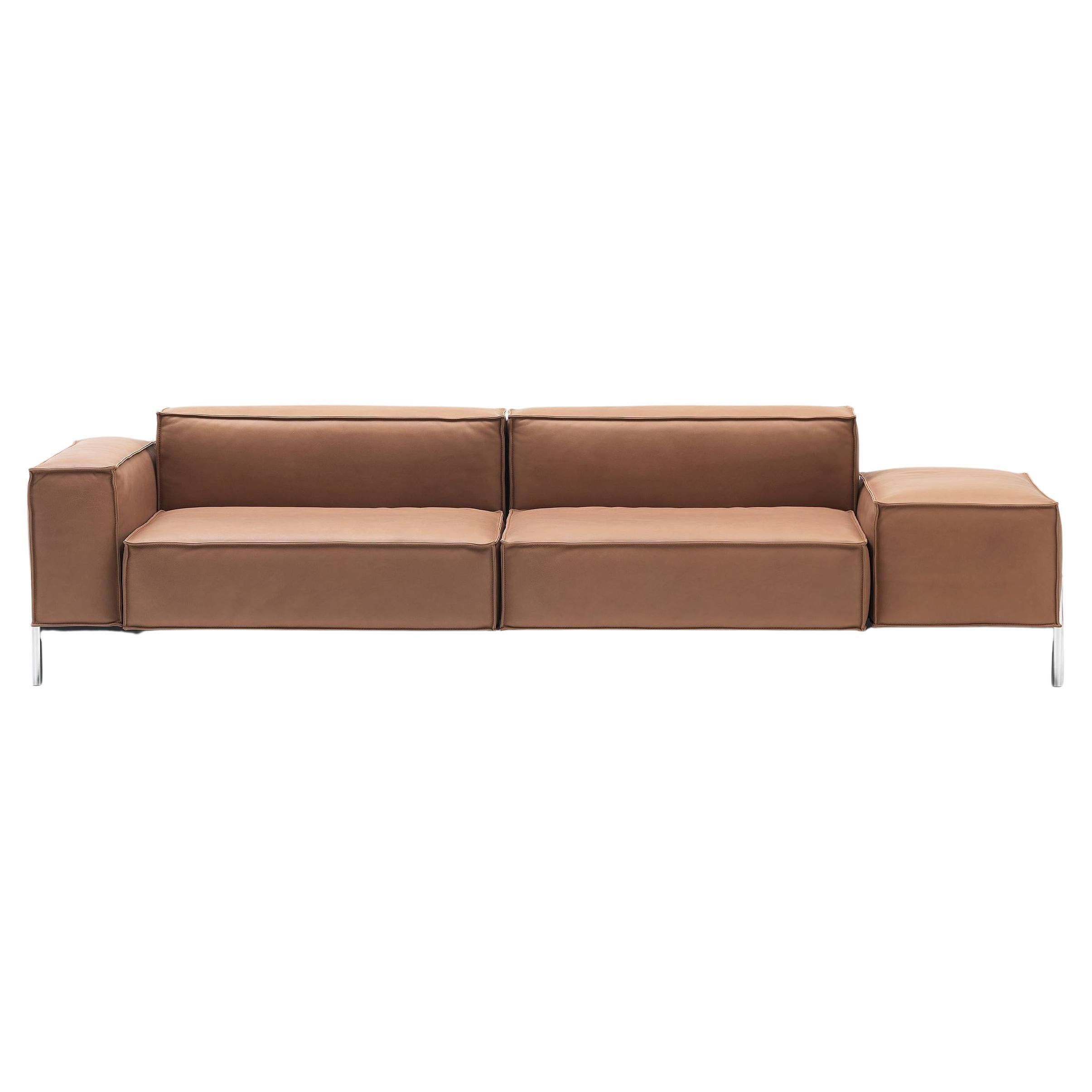 De Sede DS-21/203A Two-Seat Modular Sofa in Hazel Leather by Stephan Hürlemann For Sale