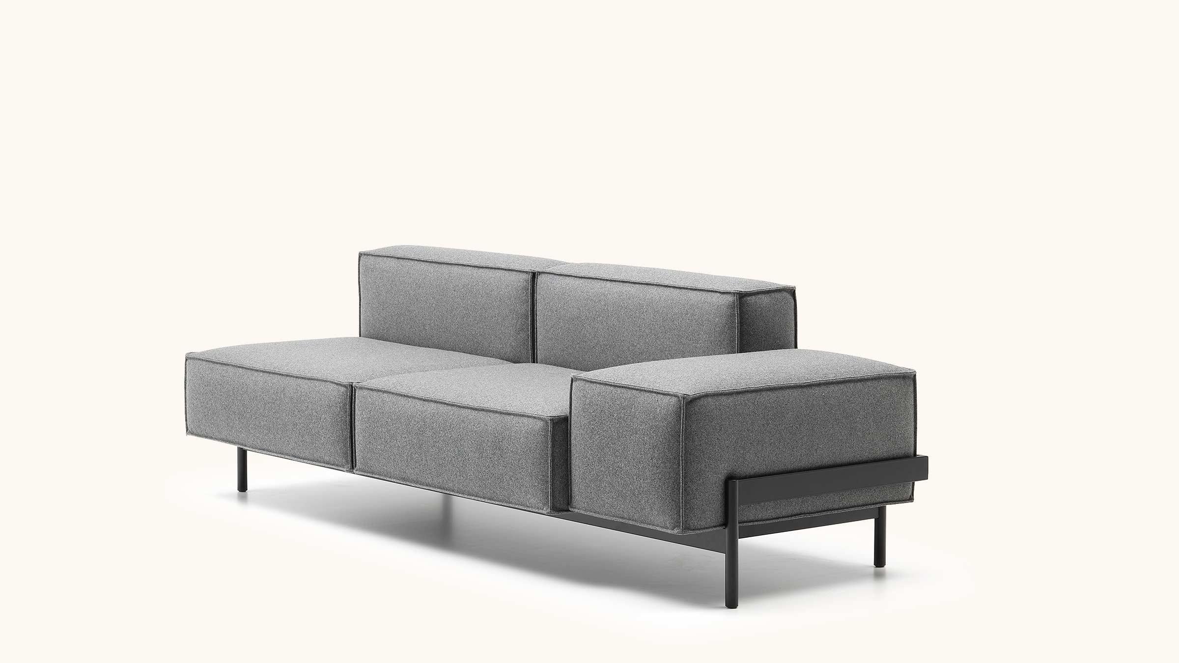 Swiss De Sede DS-21/302A Two-Seat Modular Sofa in Gray Upholstery by Stephan Hürleman For Sale