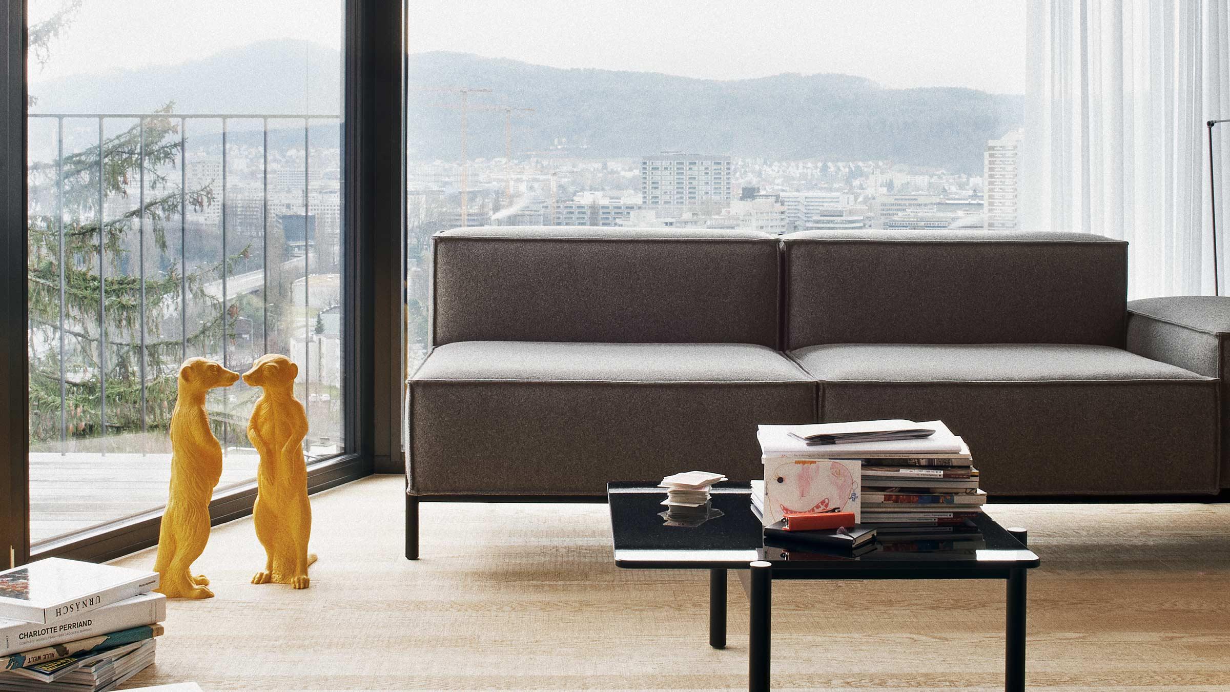 De Sede DS-21/302A Zweisitziges modulares Sofa mit grauem Bezug von Stephan Hürleman (21. Jahrhundert und zeitgenössisch) im Angebot