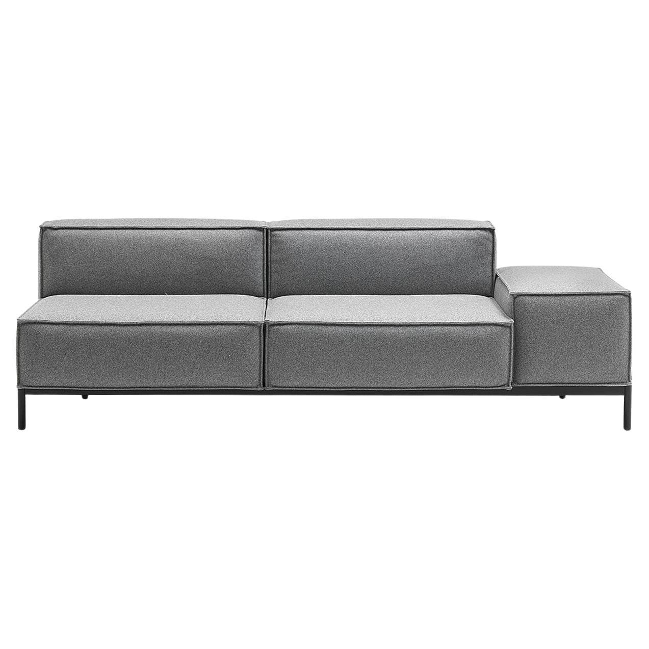 De Sede DS-21/302A Zweisitziges modulares Sofa mit grauem Bezug von Stephan Hürleman
