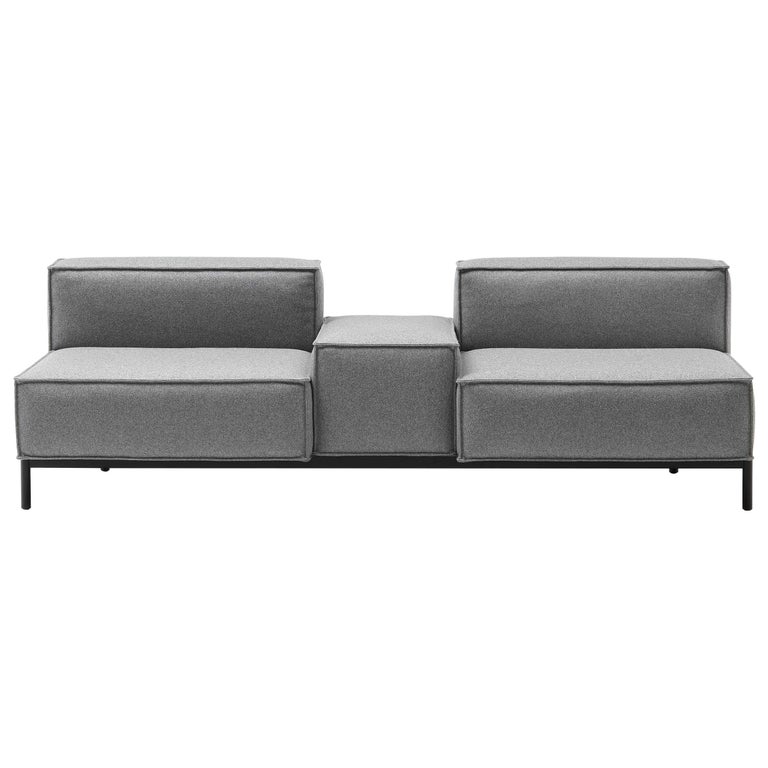 De Sede DS-21/302C Two-Seat Modular Sofa in Gray Upholstery by Stephan Hürleman For Sale