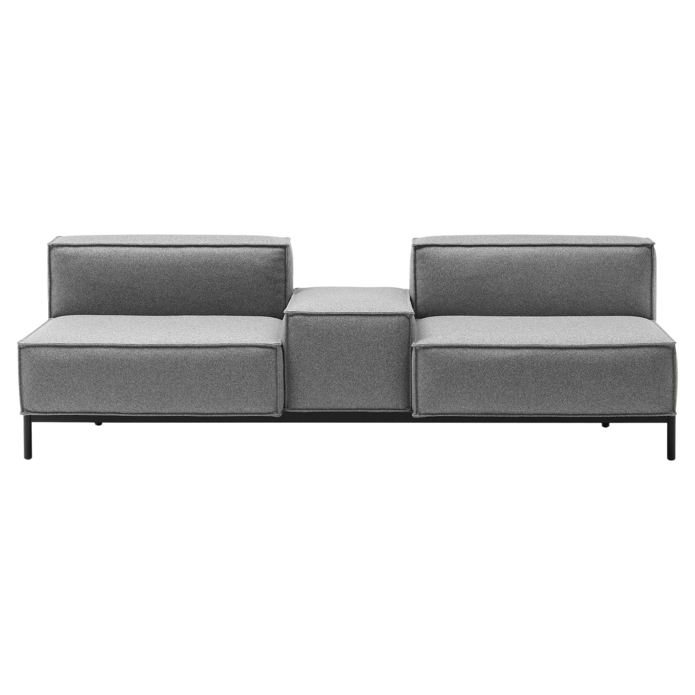 De Sede DS-21/302C Zweisitziges modulares Sofa mit grauer Polsterung von Stephan Hürleman