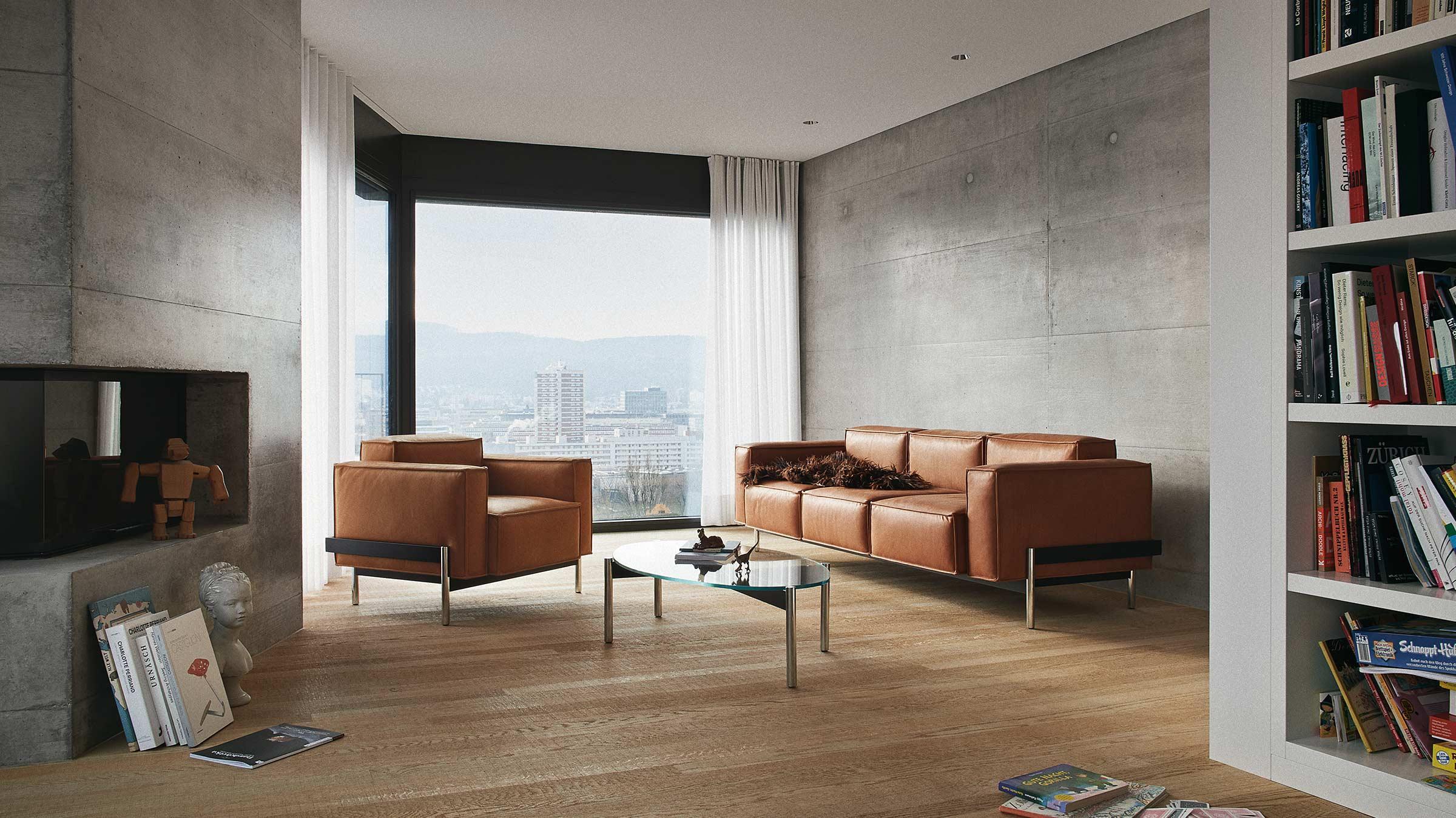 De Sede DS-21 Dreisitzer-Sofa mit Haselnuss-Polsterung von Stephan Hürlemann (Moderne) im Angebot