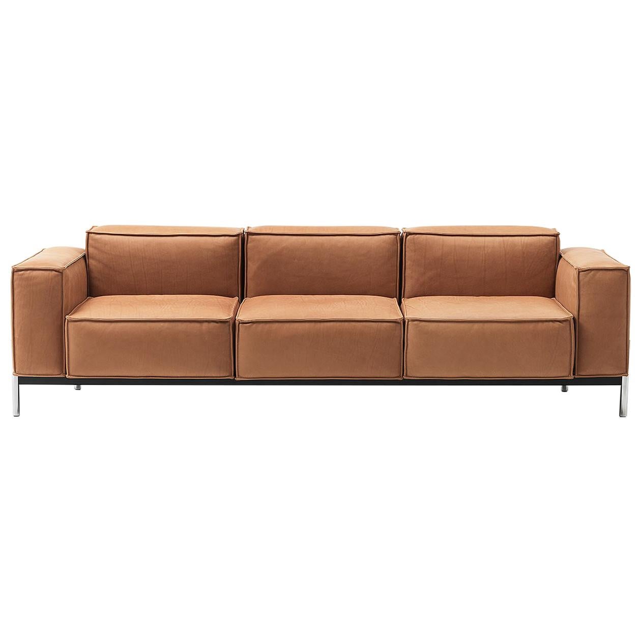 De Sede DS-21 Three-Seat Sofa in Hazel Upholstery by Stephan Hürlemann For Sale