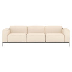 De Sede DS-21 Three-Seat Sofa in White Leather by Stephan Hürlemann De Sede DS-21 Three-Seat Sofa in White Leather by Stephan Hürlemann