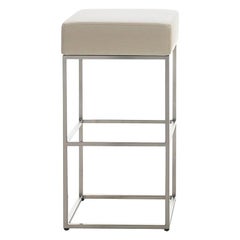 Tabouret de bar De Sede DS-218/55 en tissu blanc cassé de Paolo Piva