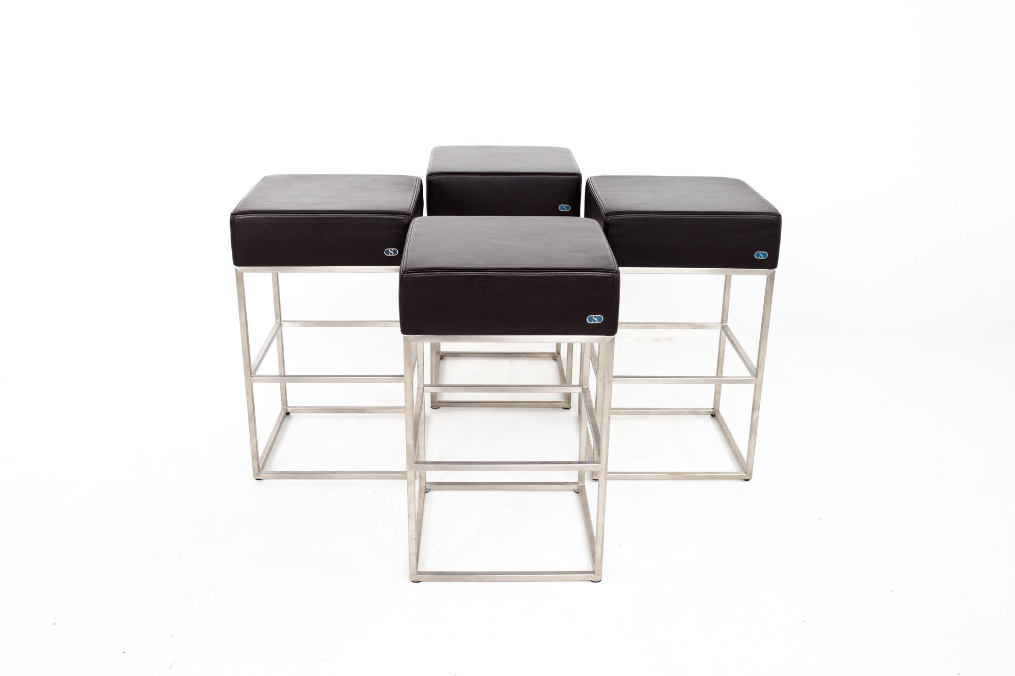 Other De Sede DS-218 Leather Bar Stools, Set of 4