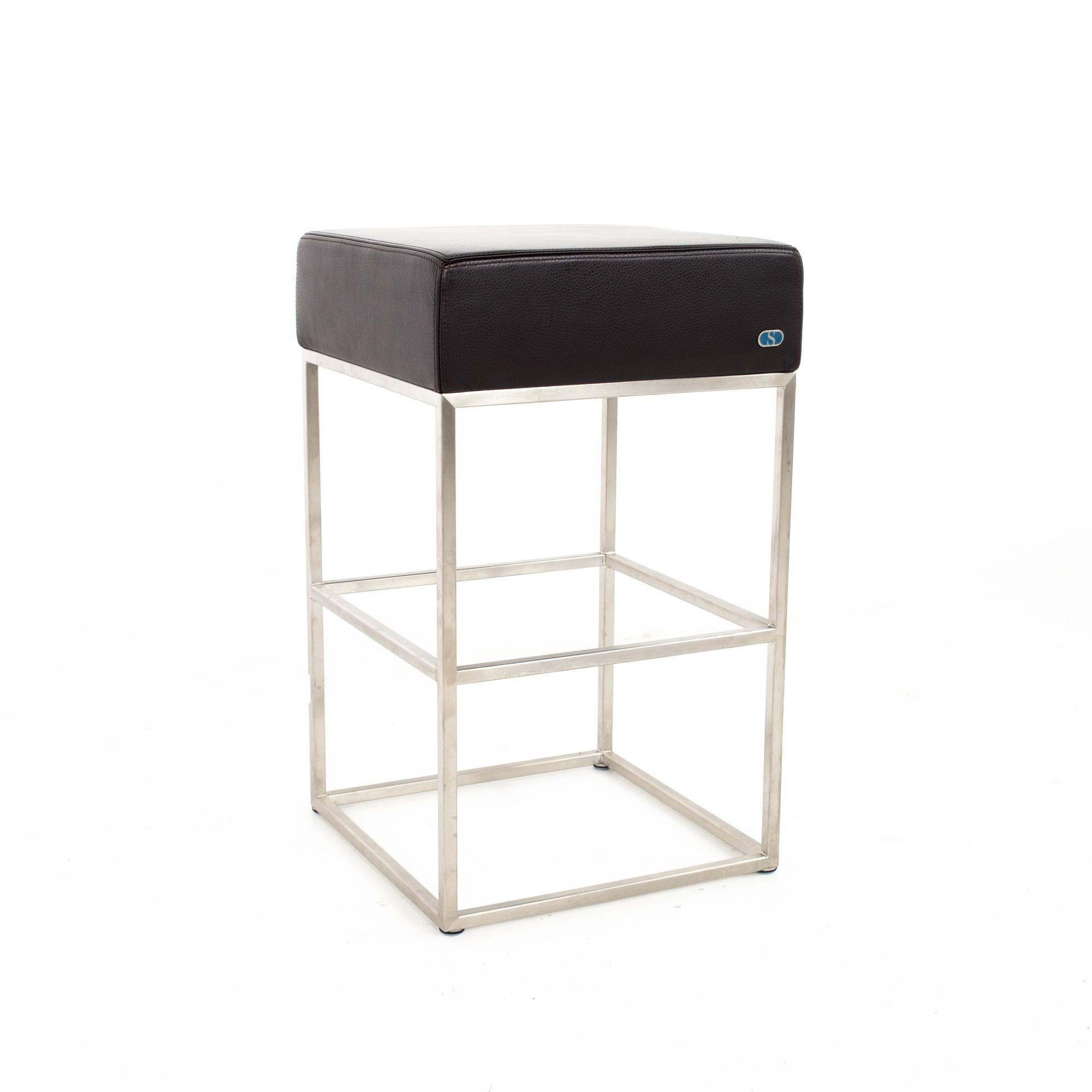 De Sede DS-218 Leather Bar Stools, Set of 4 In Good Condition In Franklin Park, IL